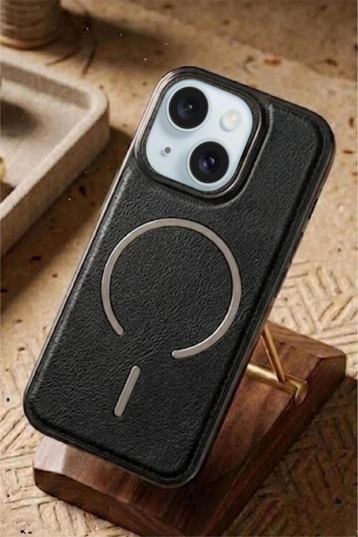 15 Uyumlu Deri Cold Magsafe Kapak Sert Ultra İnce Tam Korum Kablosuz Şarj Destekli Kılıf