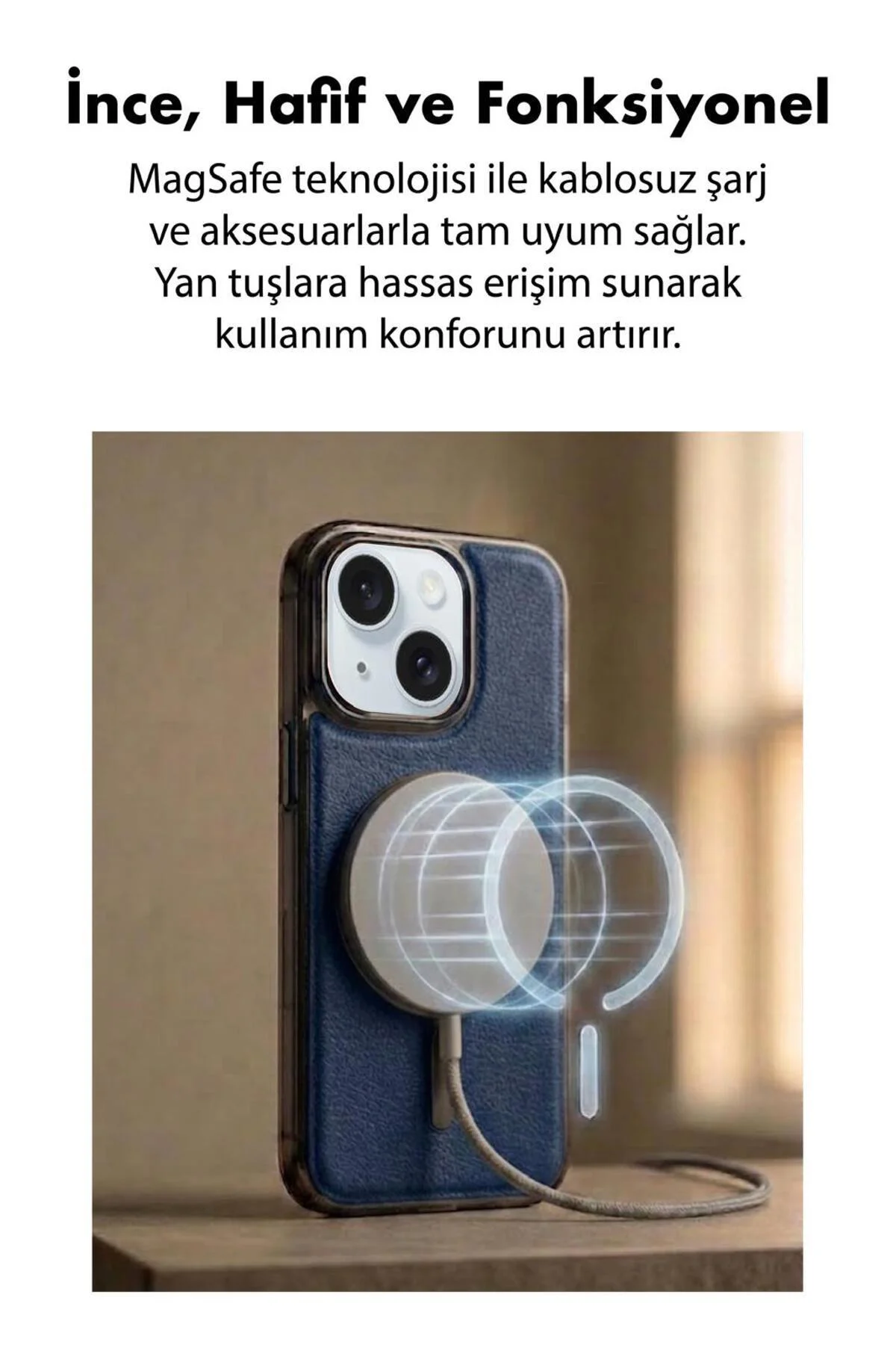 15 Uyumlu Deri Cold Magsafe Kapak Sert Ultra İnce Tam Korum Kablosuz Şarj Destekli Kılıf Fiyatı, Yorumları ve Özellikleri
