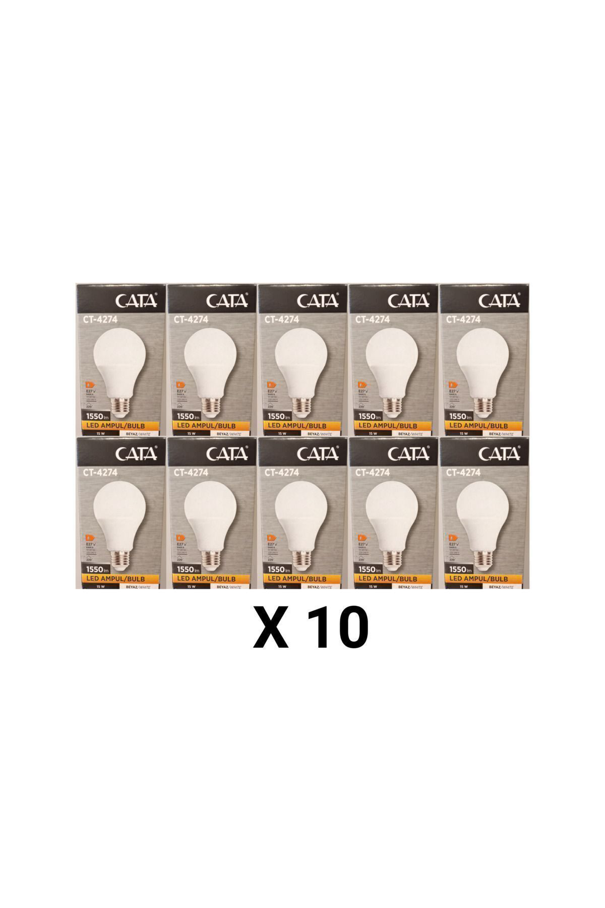 15 Watt Led Ampul BEYAZ 6400K  10 Adet Ct-4274