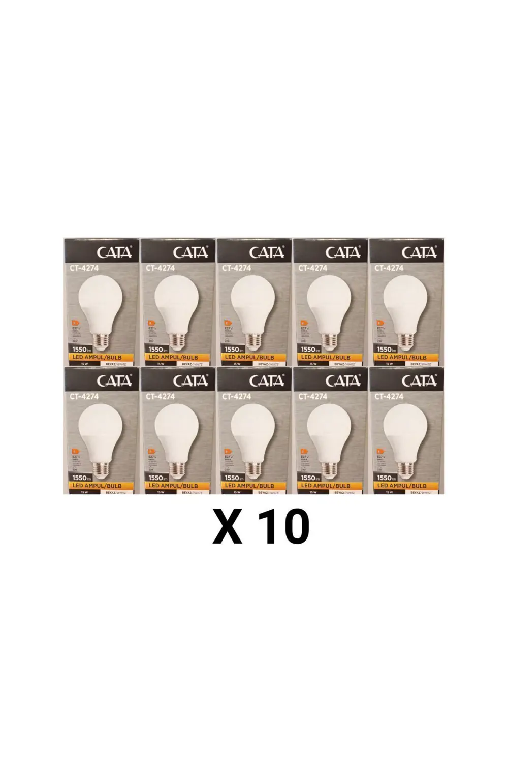 15 Watt Led Ampul BEYAZ 6400K  10 Adet Ct-4274