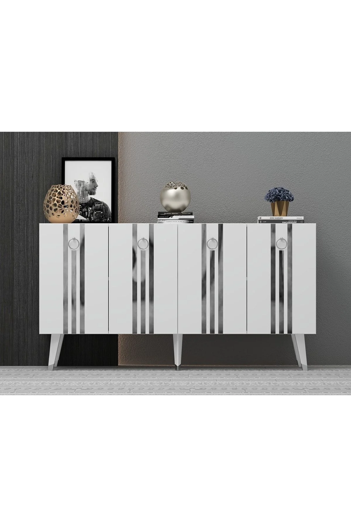 150 Cm Işıl Konsol Antrasit-altın