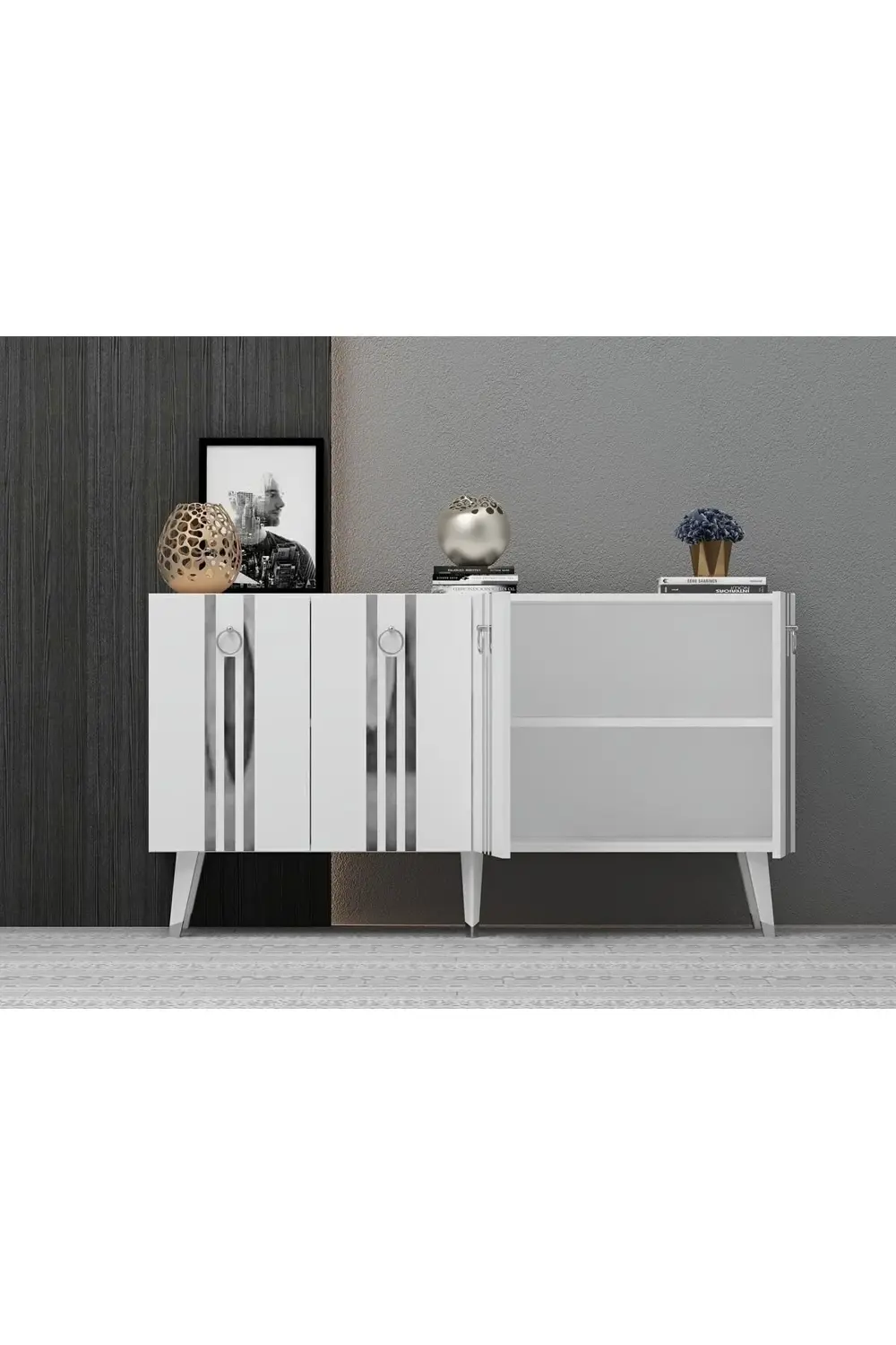 150 Cm Işıl Konsol Antrasit-altın