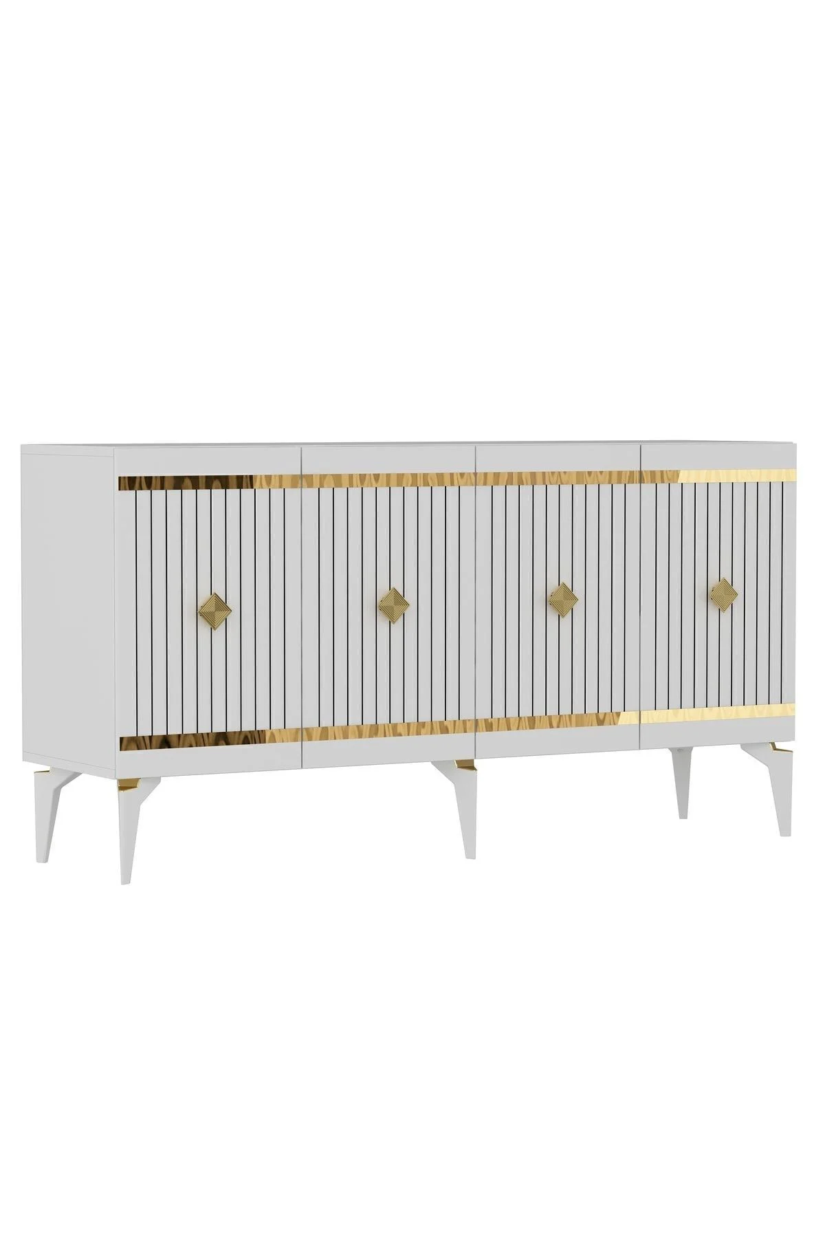 150 Cm Lenora Konsol Antrasit-altın