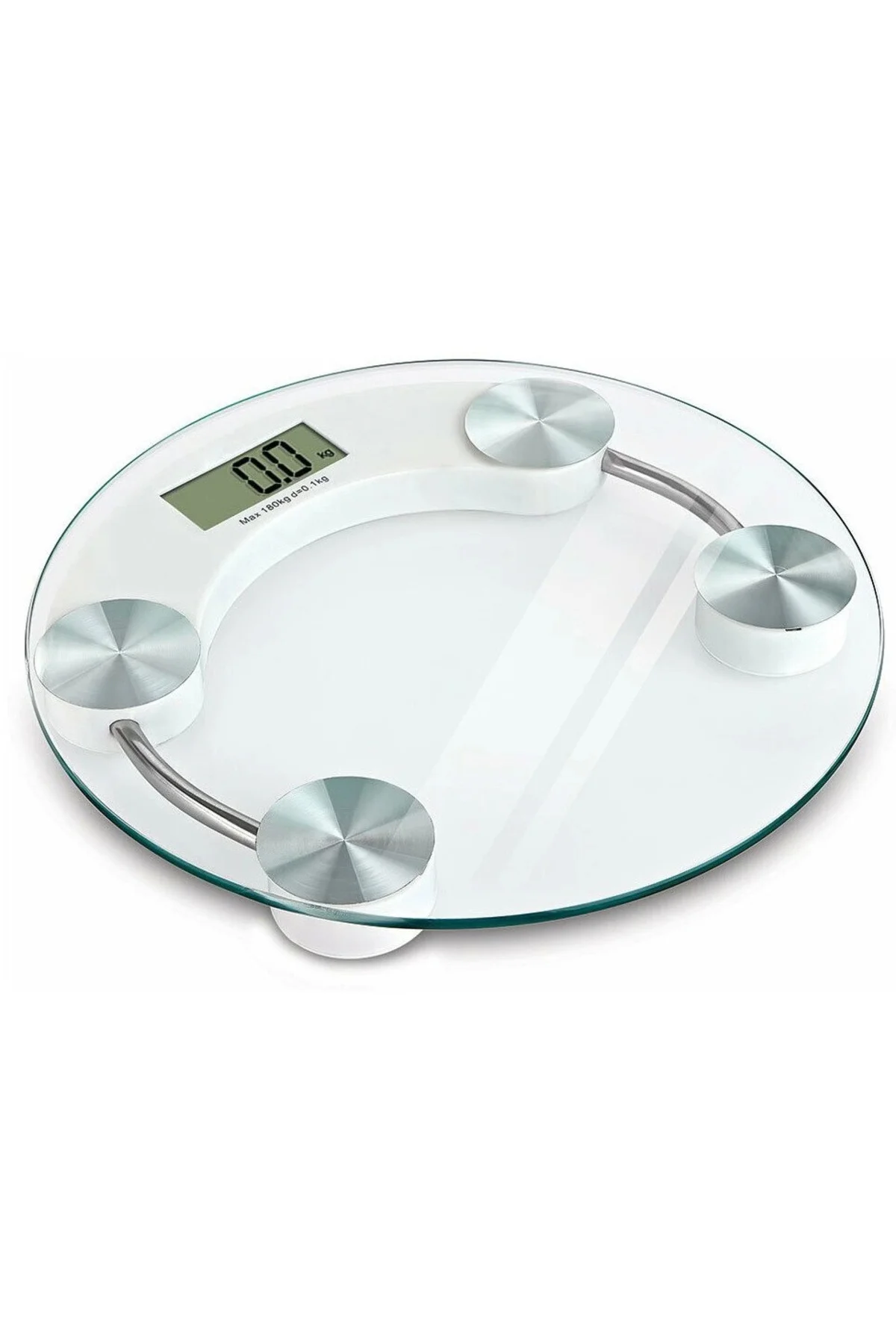 150 Kg Kapasiteli Yuvarlak Şeffaf Dijital Banyo Cam Baskül Terazi