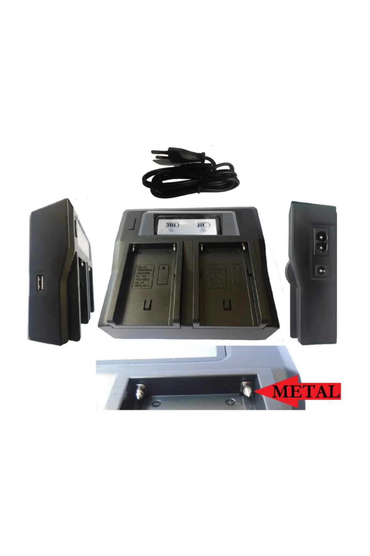 150 Led Kamera Işıkları Için Np-f970 Çiftli Şarj Cihazı