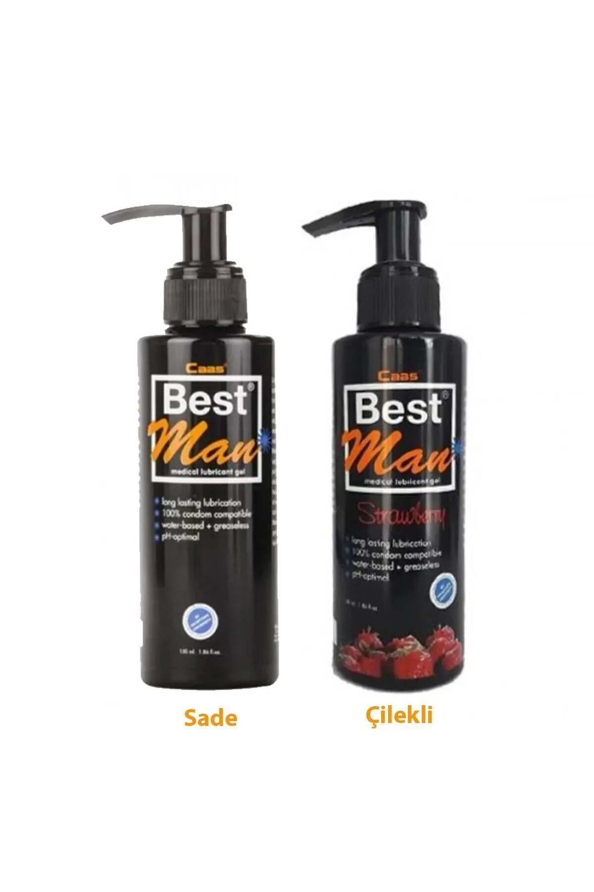 150 ml+150 ml Büyük Boy Sade ve Çilekli  Jel 2'li Set