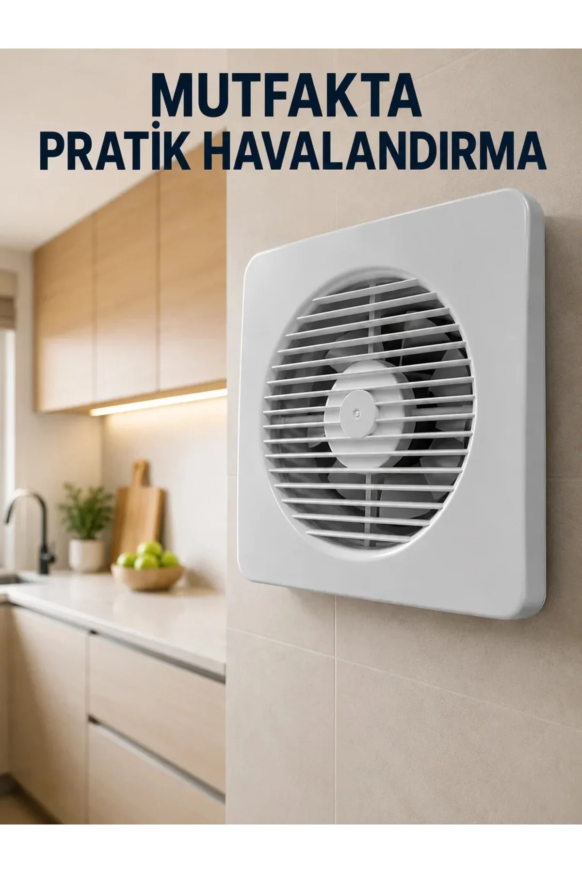 150 mm Duvar ve Tavan Tipi Aspiratör 20,8 x 20,8 cm 320 m³/h Hava Aktarım Kapasiteli