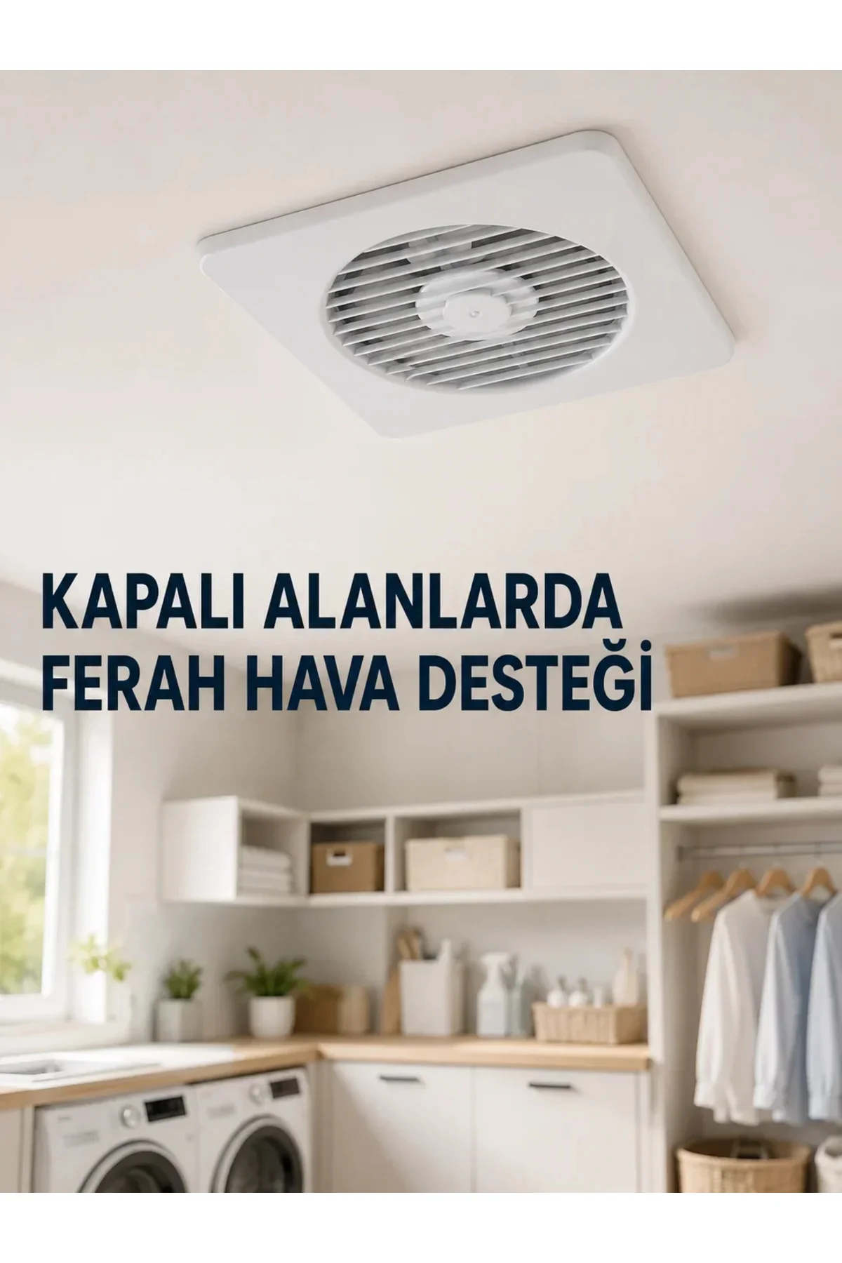 150 mm Havalandırma Aspiratörü 20,8 x 20,8 cm 320 m³/h 20 W Duvar ve Tavan Montajlı Fan