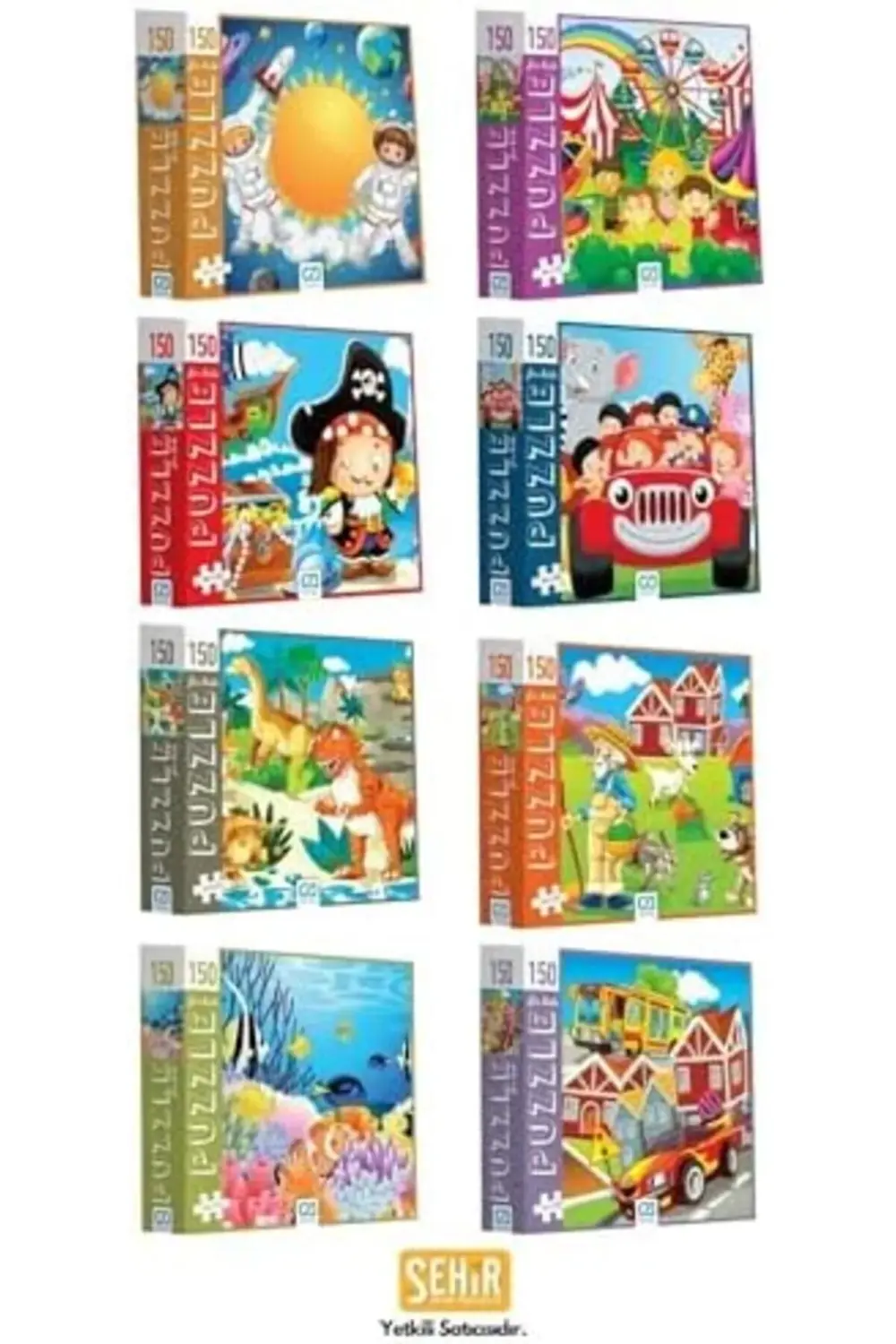 150 Parça Canlı Desenli 34x24cm Çocuk Puzzle Yapboz Serisi (Uzay)