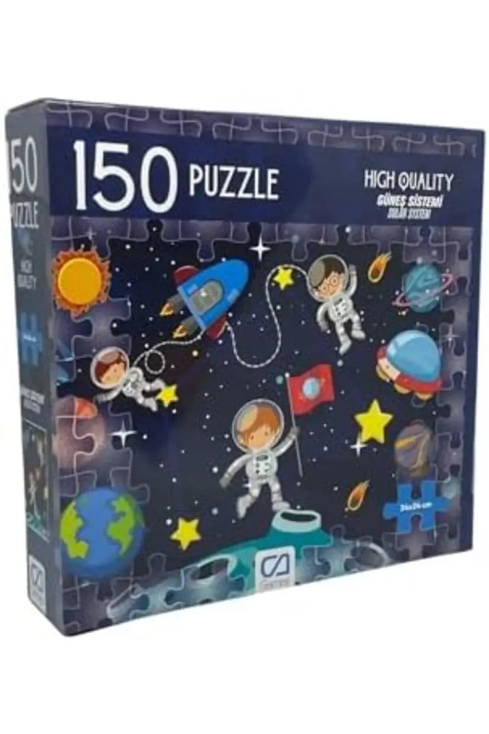 150 Parça Canlı Desenli 34x24cm Çocuk Puzzle Yapboz Serisi (Uzay)