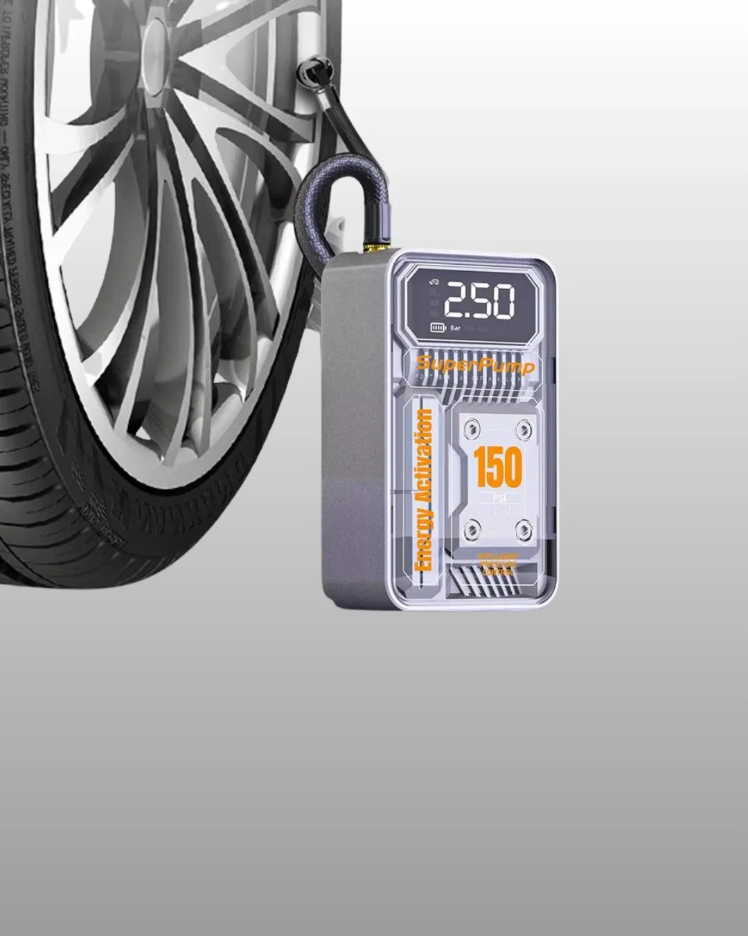 150 PSI Kablosuz Dijital Ekranlı Taşınabilir Araç Lastik Pompası