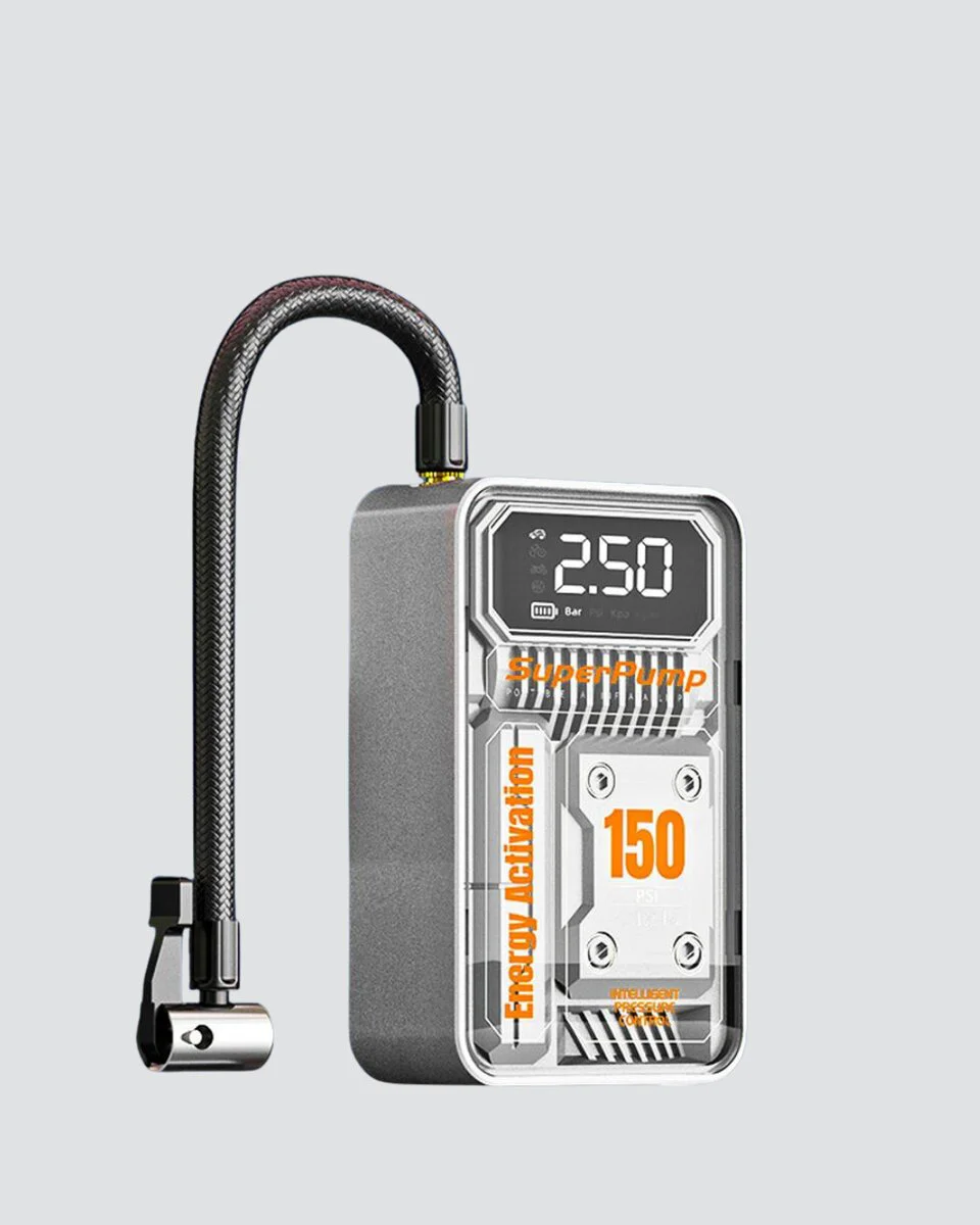 150 PSI Kablosuz Hava Pompası – LED Ekranlı, 6000mAh Bataryalı ve Otomatik Kapanma Özellikli Lastik Şişirici