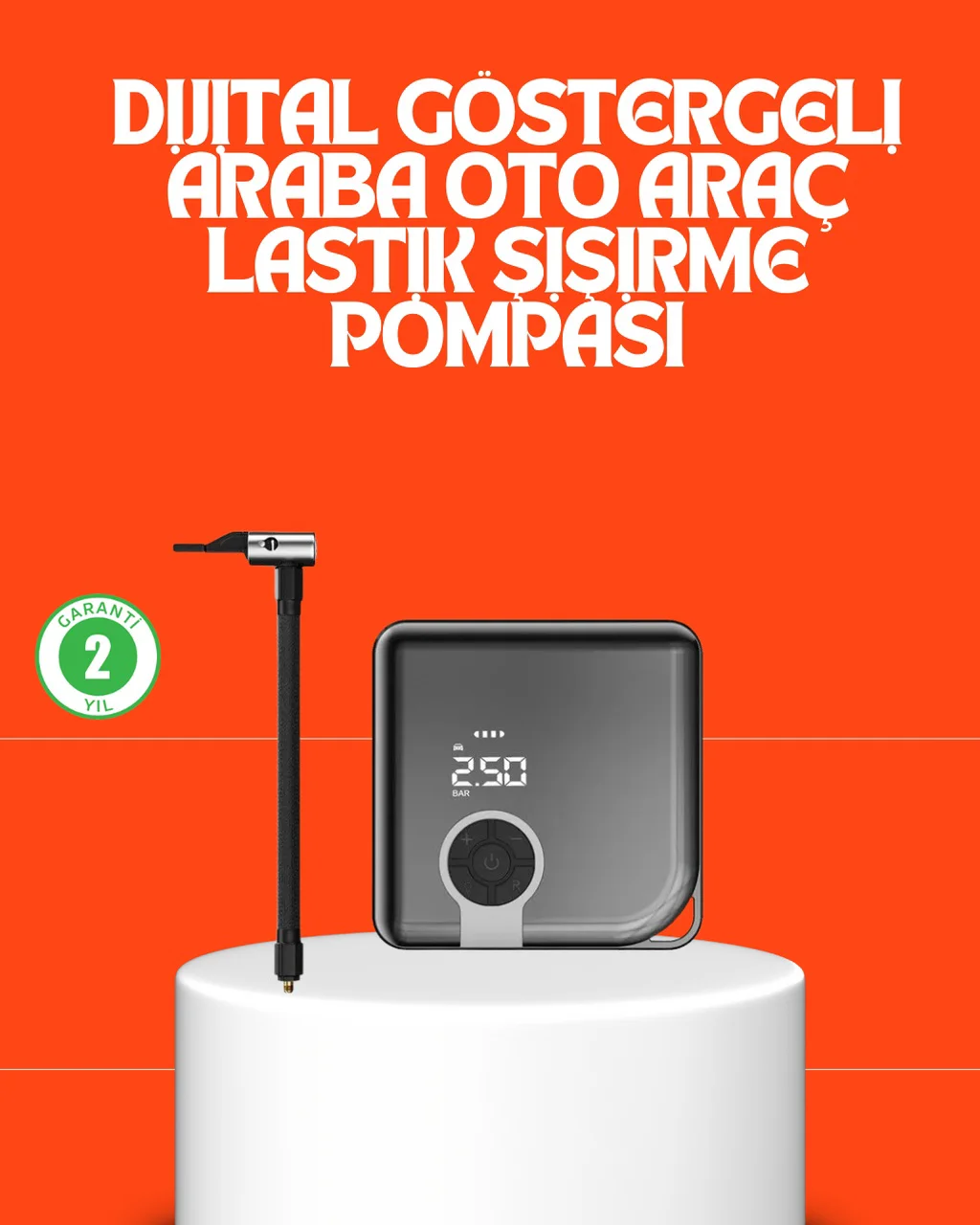 150 Psı Yüksek Basınç Kapasiteli Kablosuz Lastik Pompası