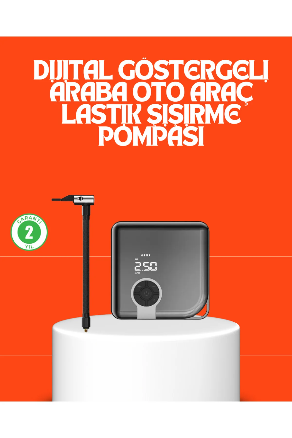 150 PSI Yüksek Basınç Kapasiteli Kablosuz Lastik Pompası