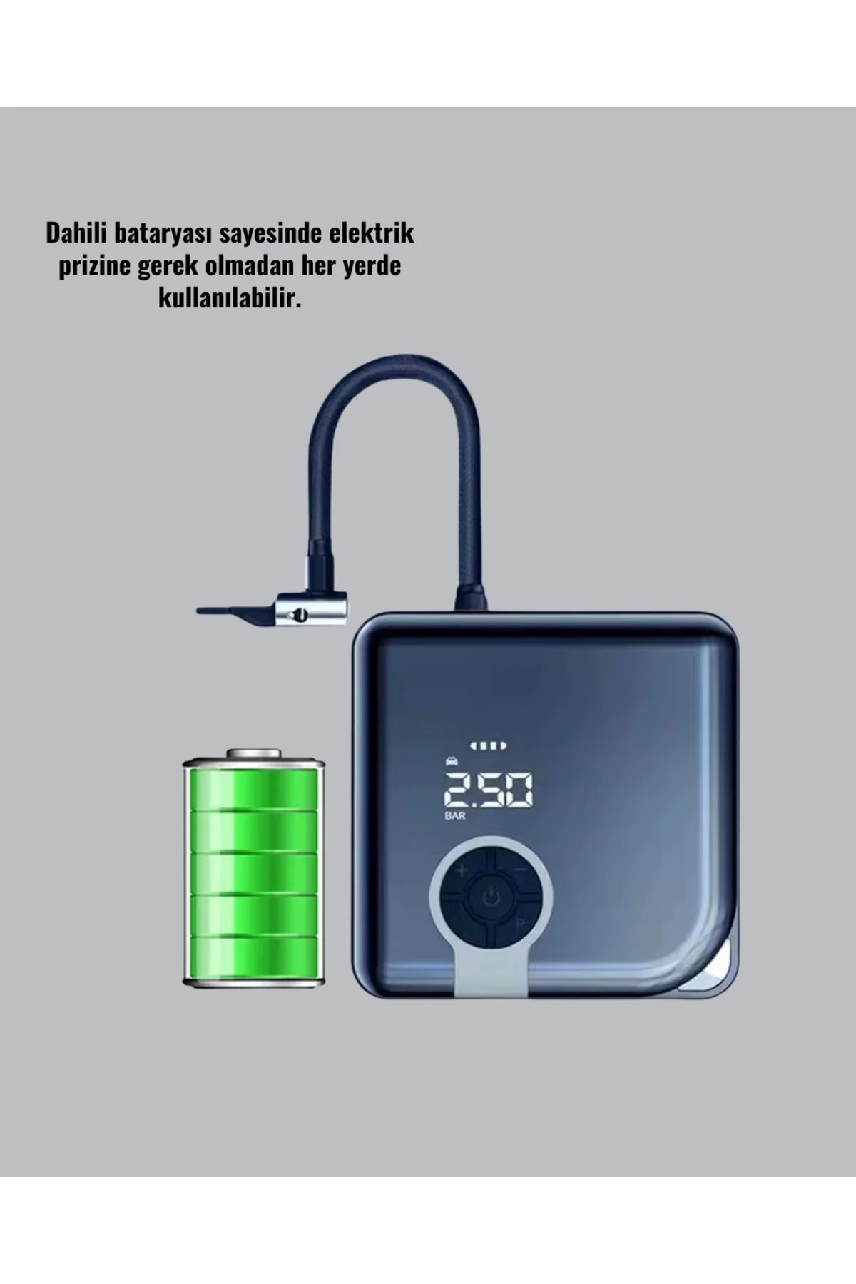 150 PSI Yüksek Basınç Kapasiteli Kablosuz Lastik Pompası