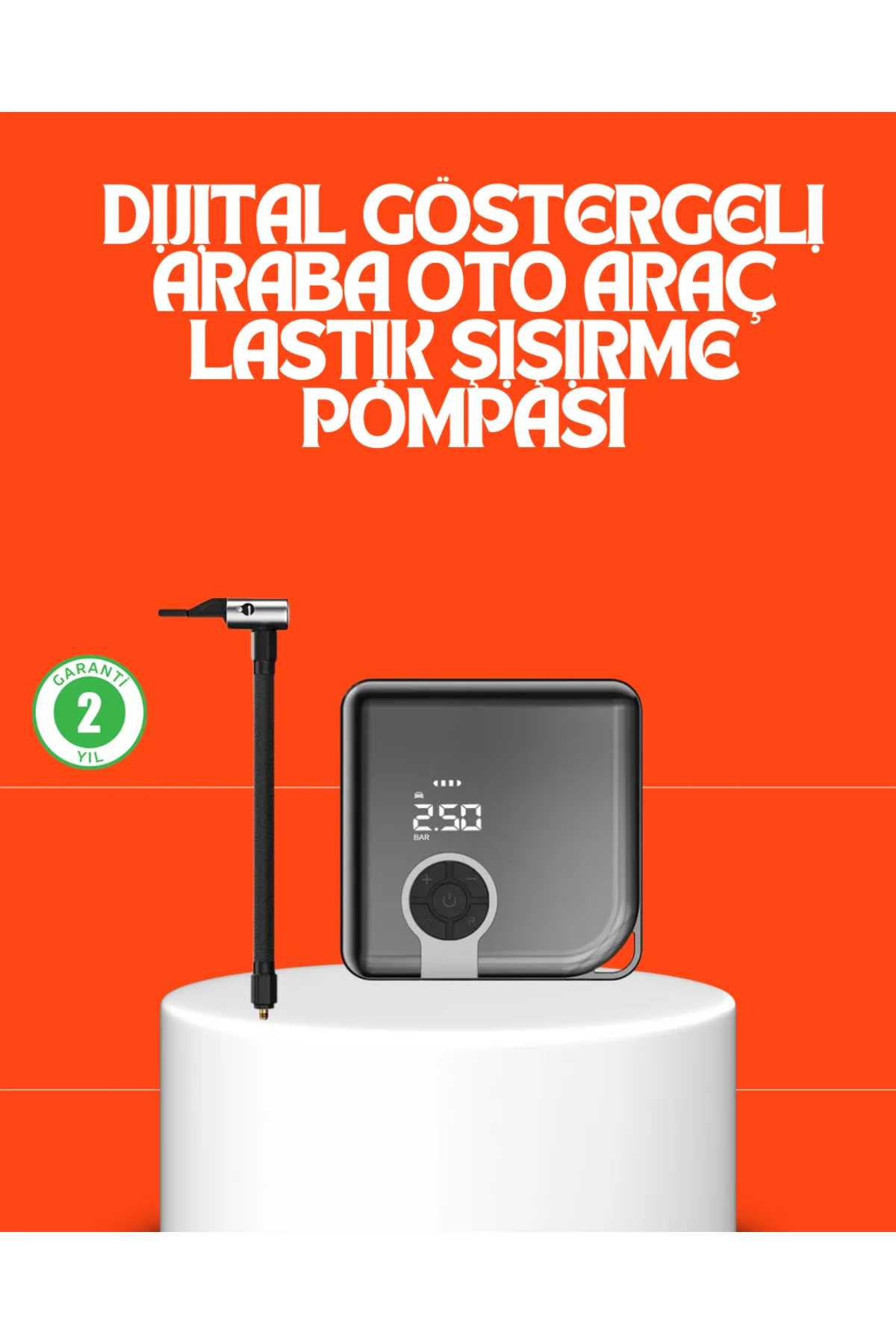 150 PSI Yüksek Basınç Kapasiteli Kablosuz Lastik Pompası