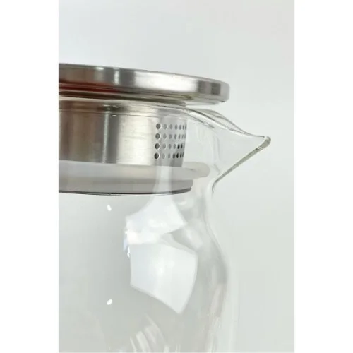 1500 ml Borosilikat Cam Su Sürahisi - Metal Kapaklı ve Isıya Daya