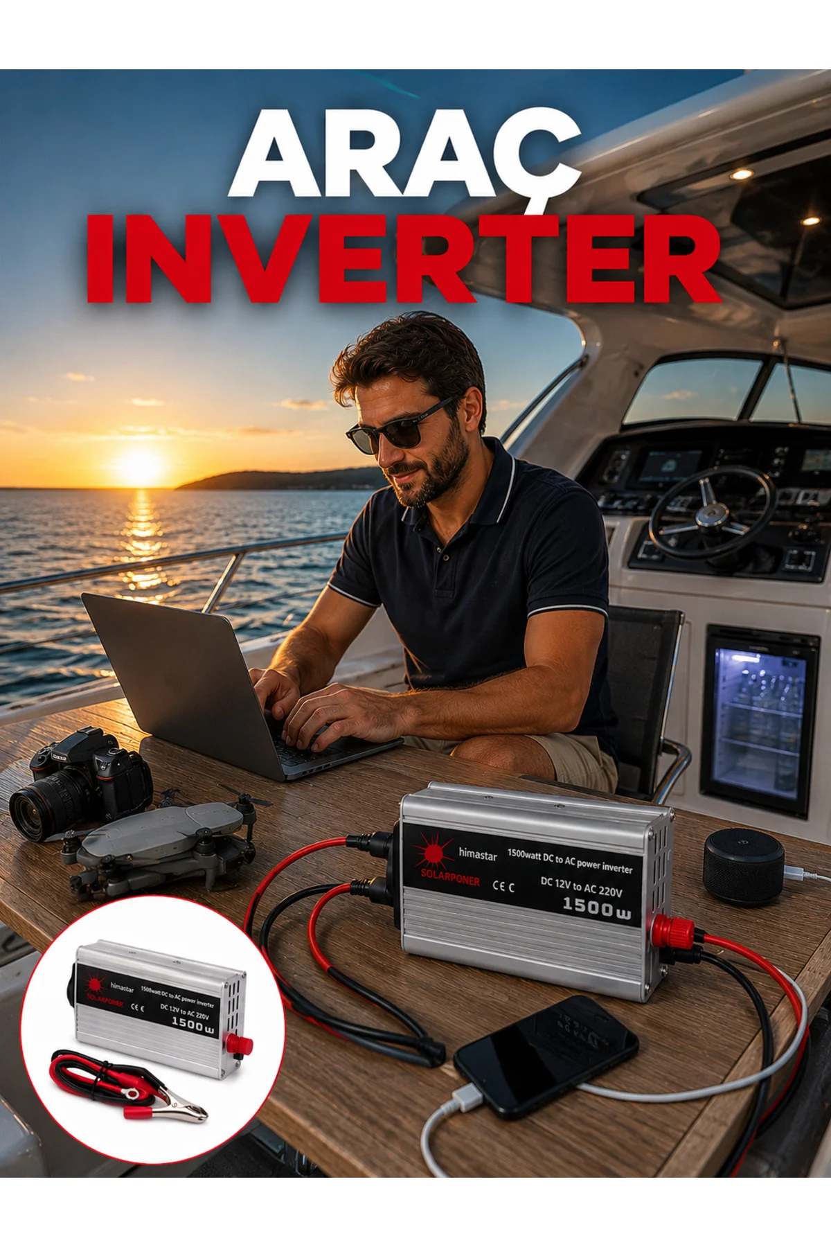 1500W Yüksek Güç Çıkışlı Araç Inverter