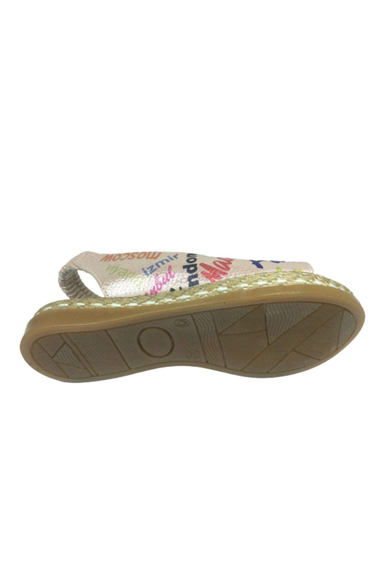 Ortopedikal 1506 (Plm) Patik Kız Sandalet Gümüş Baskı Desenli Yazılı Arkası L