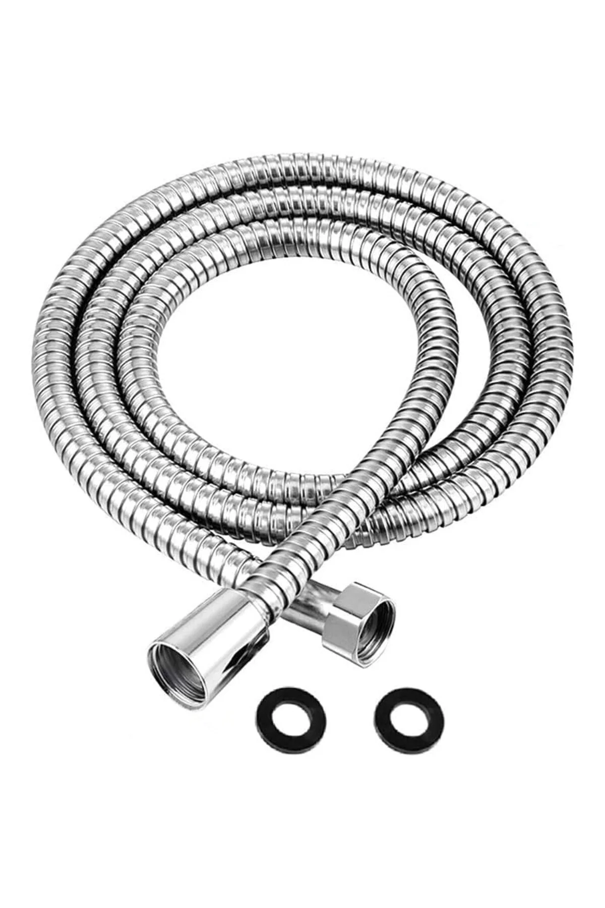 - 150cm Paslanmaz Çelik Gövdeli Duş Spiral Hortumu (ABS Rakorlu)