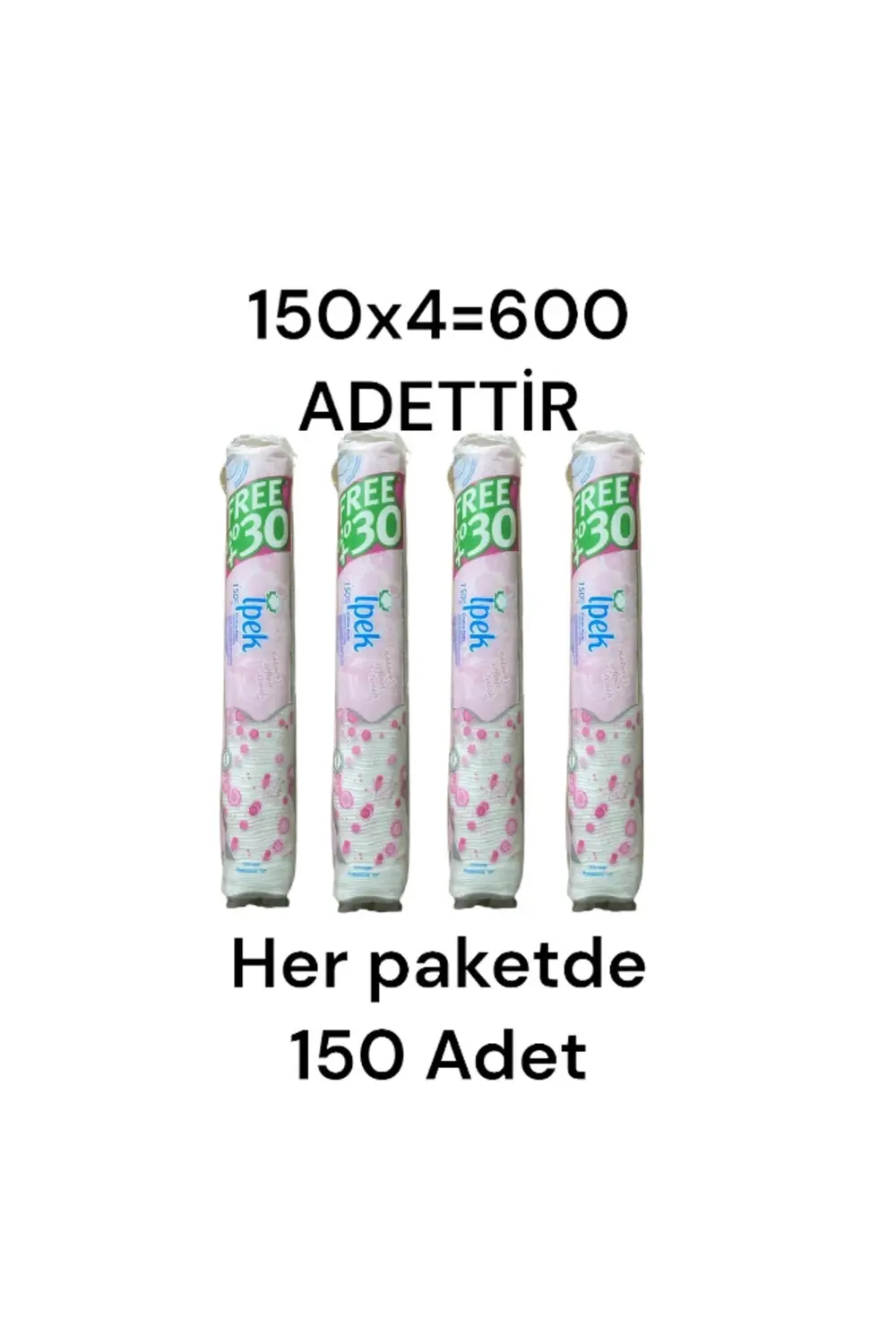 150'Lik 4 Adet 150x4=600 ADET ipek Makyaj Temizleme Pamugu
