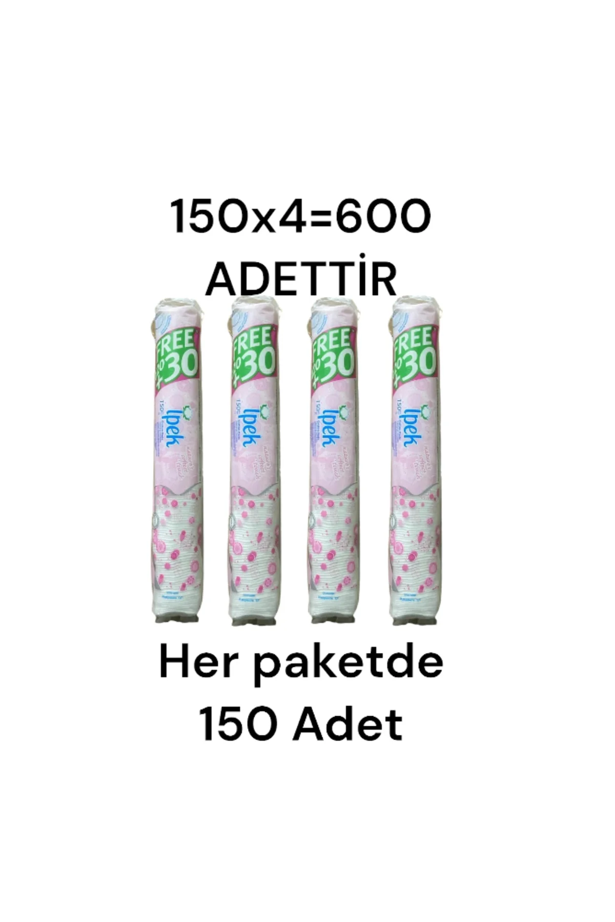 150'Lik 4 Adet 150x4=600 ADET ipek Makyaj Temizleme Pamugu
