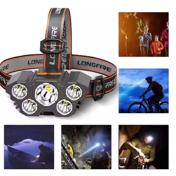150W 5 LED Şarjlı Ultra Güçlü Kamp Kafa Lambası 150W 5 LED Şarjlı Ultra Güçlü Kamp Kafa Lambası