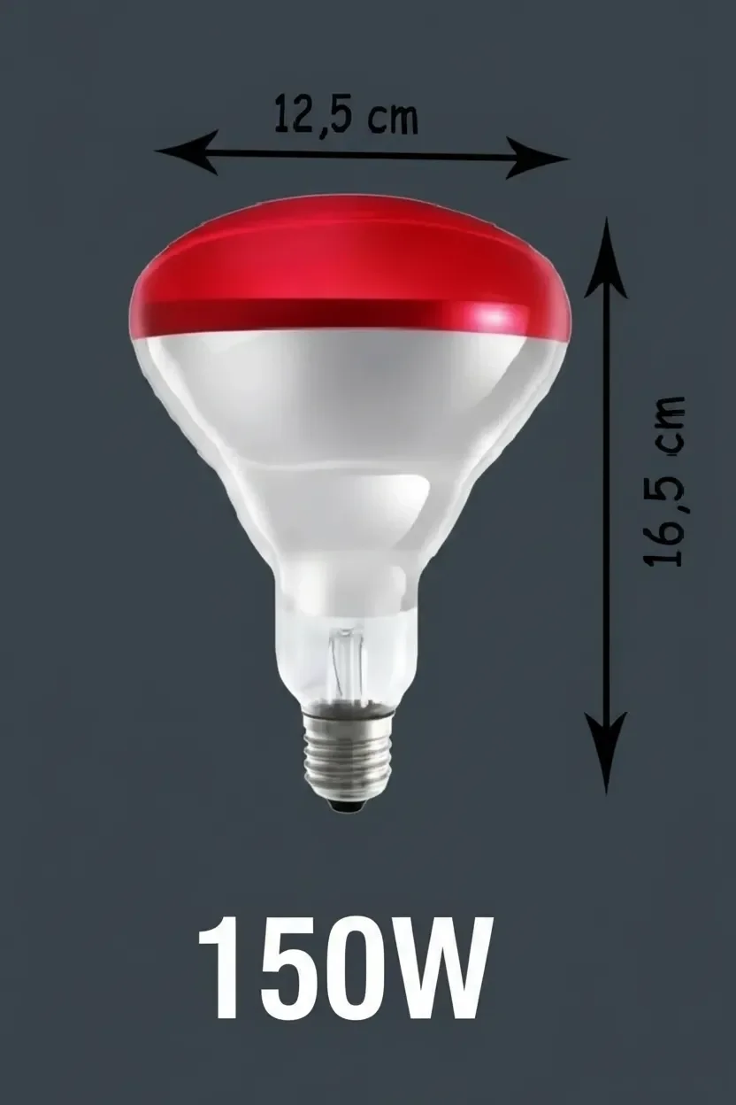 150W Kızılötesi (infrared) Isıtıcılı Hayvan Isıtma ve Kuluçka Lambası (Kırmızı Işık) E27 (Kalın Duy) Fiyatı, Yorumları ve Özellikleri