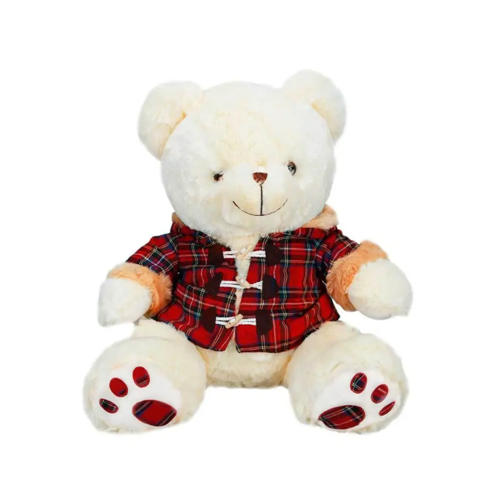 1510 Ekose Elbiseli Peluş Ayı 45 cm -NessiWorldman 1510 Ekose Elbiseli Peluş Ayı 45 cm -NessiWorldman