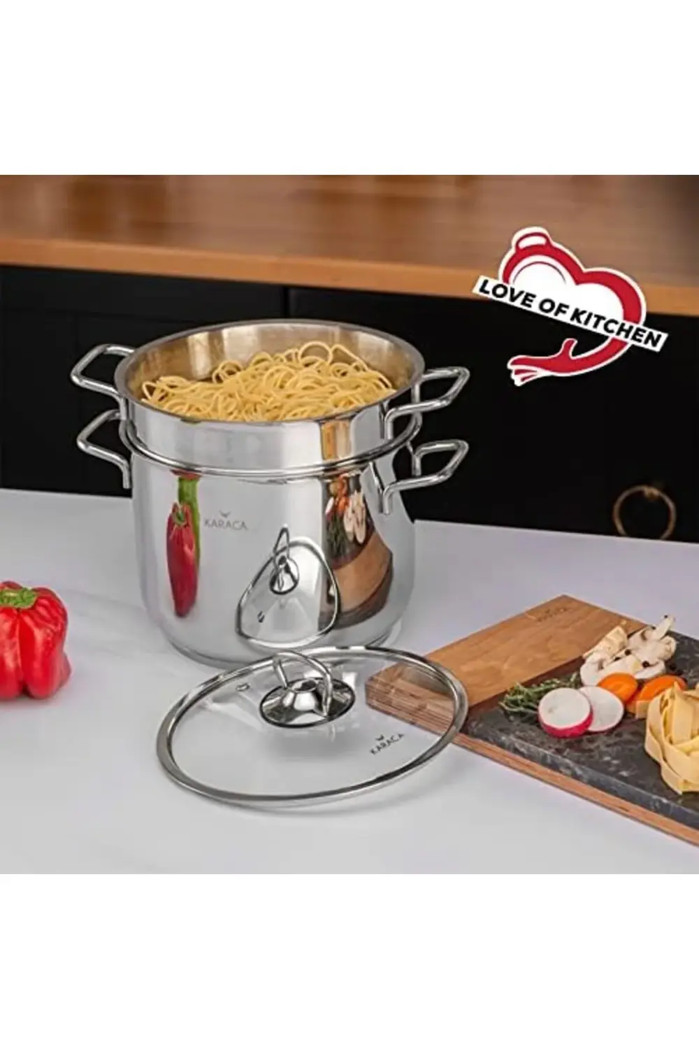 153.03.08.0370 Mutfaksever Çelik Spagetti Tenceresi 20 cm, Çelik,