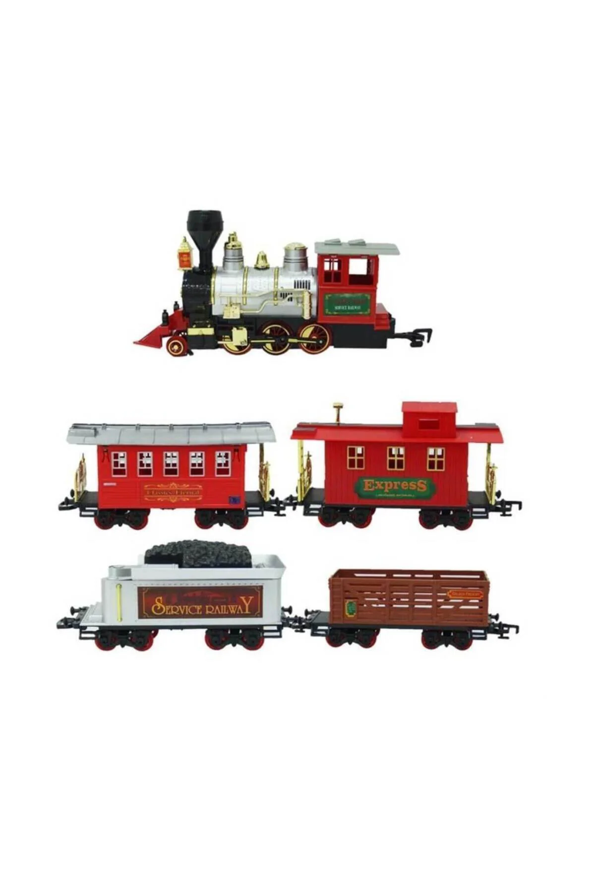 1555 Klasik Tren Seti Sesli ve Işıklı 35 Parça