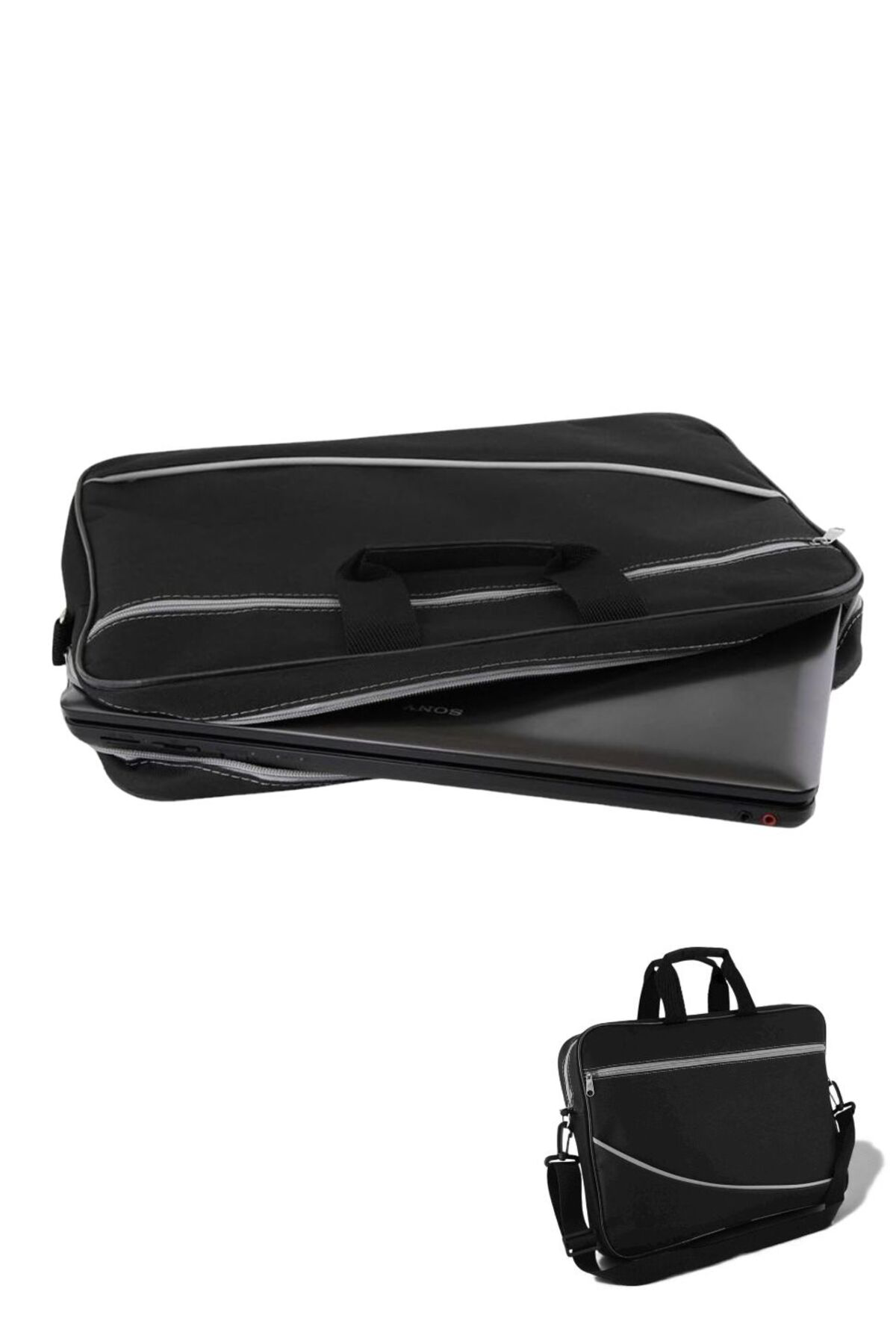 15.6″ Bilgisayar Notebook Sırt Çantası Siyah Gri – Ergonomik, Suy