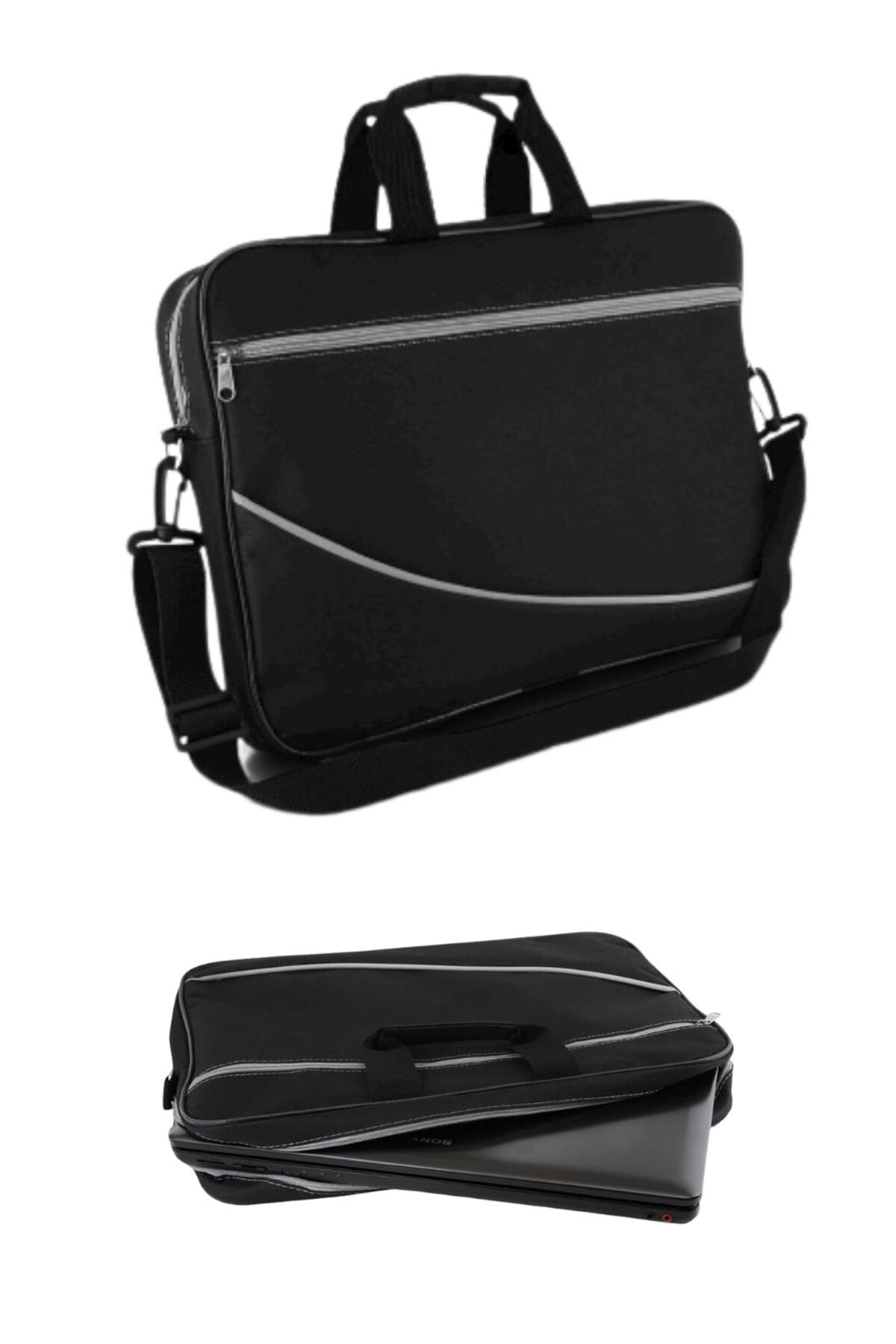 15.6″ Bilgisayar Notebook Sırt Çantası Siyah Gri – Ergonomik, Suy