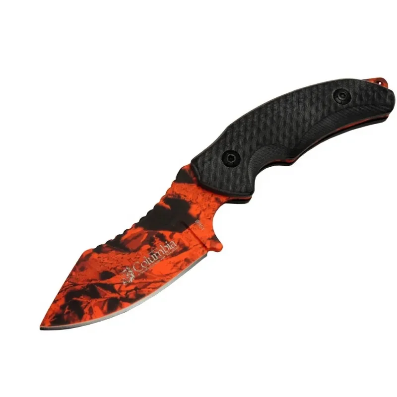 156B Tcu Desenli Kamp Çakı Bıçağı 19 cm - Kılıflı