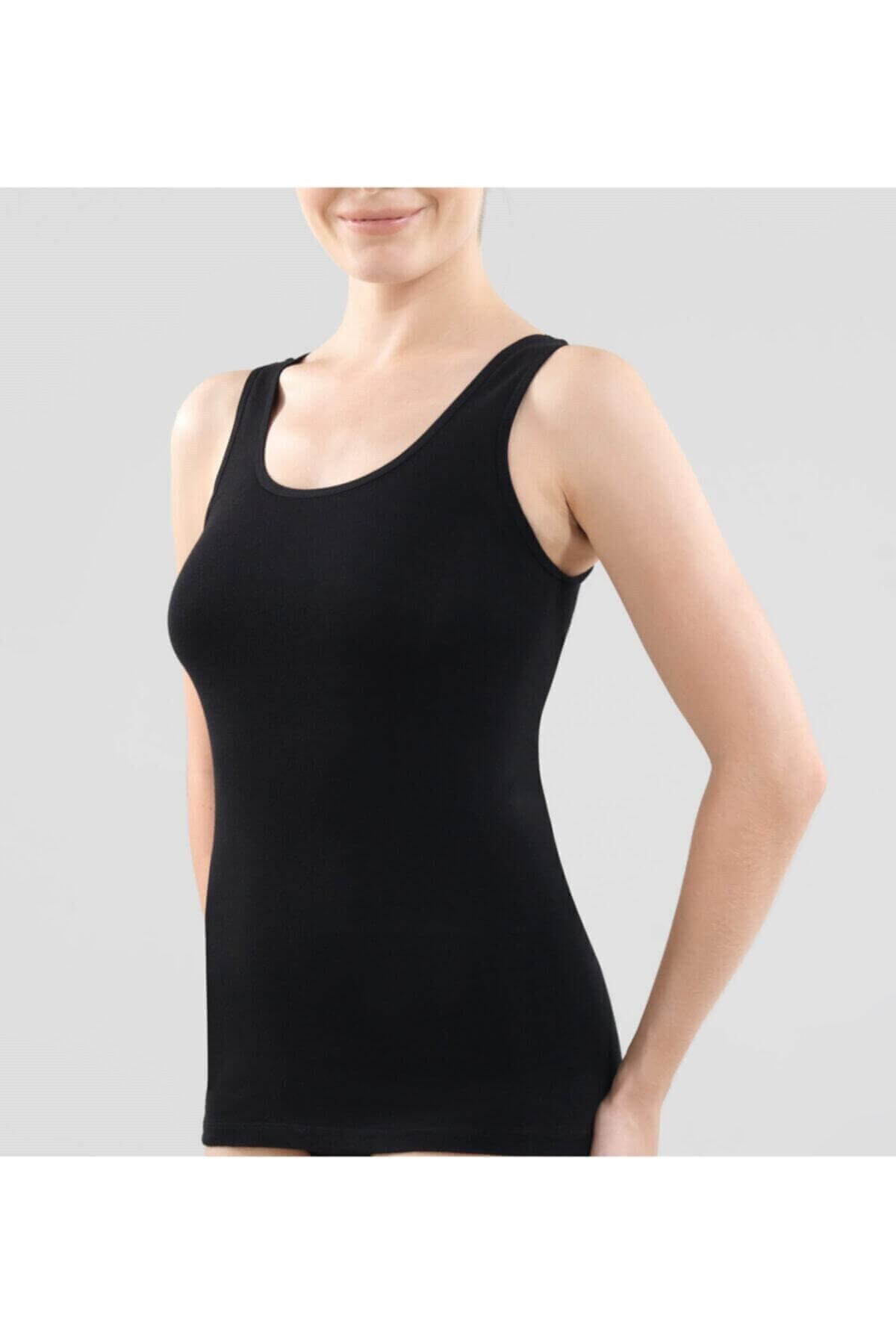 Blackspade 1590 2'Li Paket Kadın %97 Pamuklu Kalın Askılı Atlet