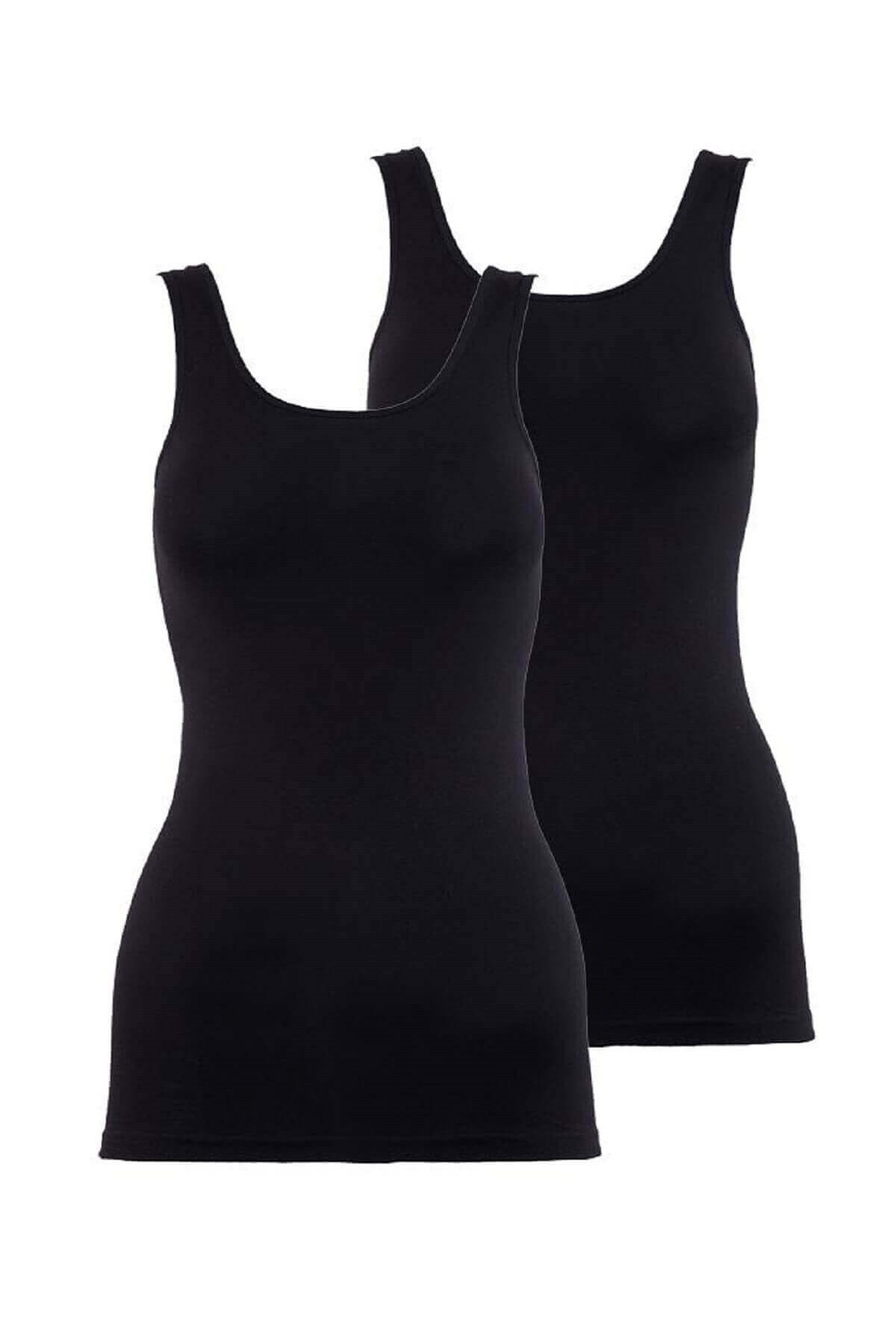 Blackspade 1590 2'Li Paket Kadın %97 Pamuklu Kalın Askılı Atlet