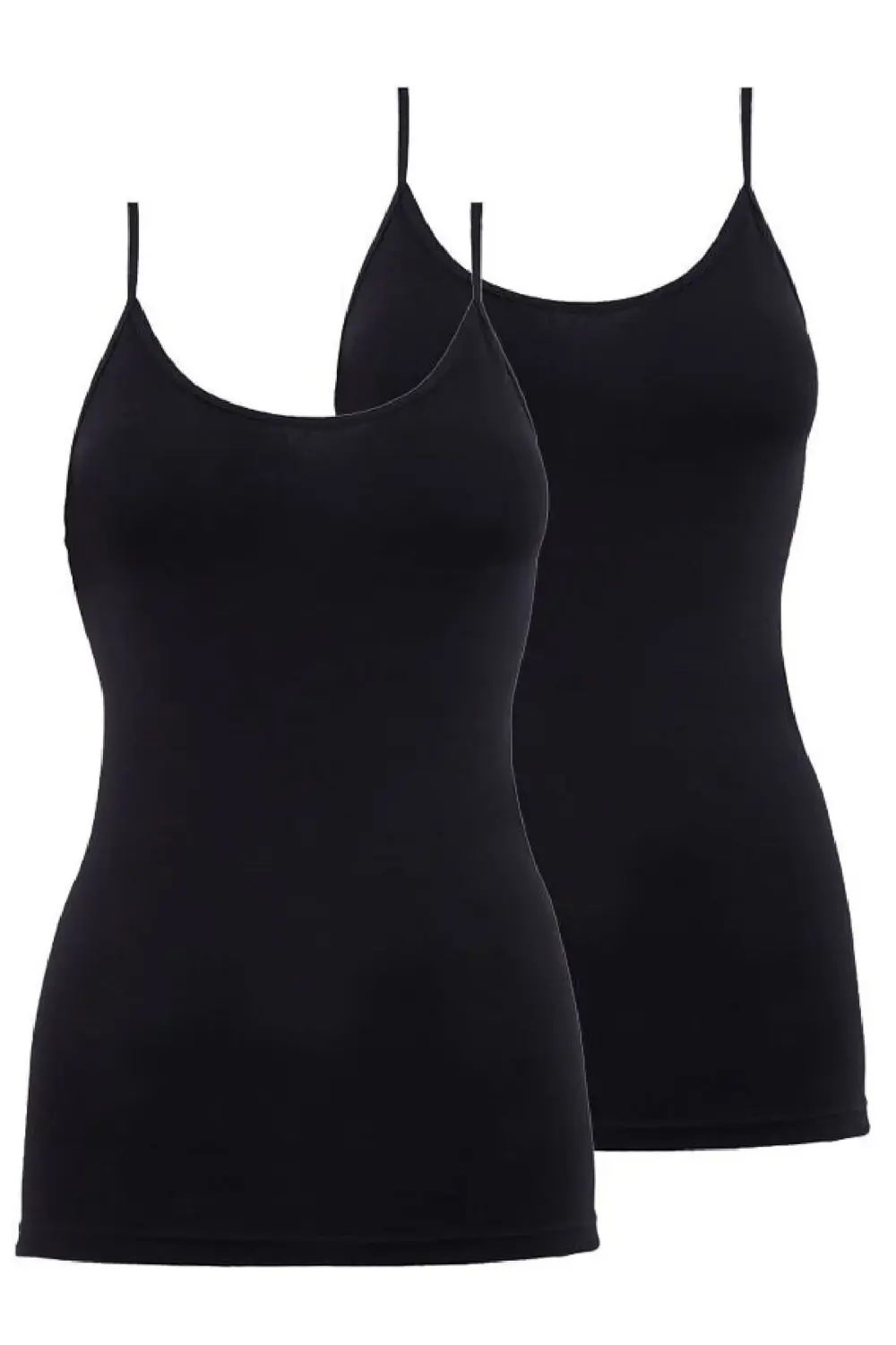 1591 2'li Paket Kadın %95 Pamuklu Ince Askılı Atlet