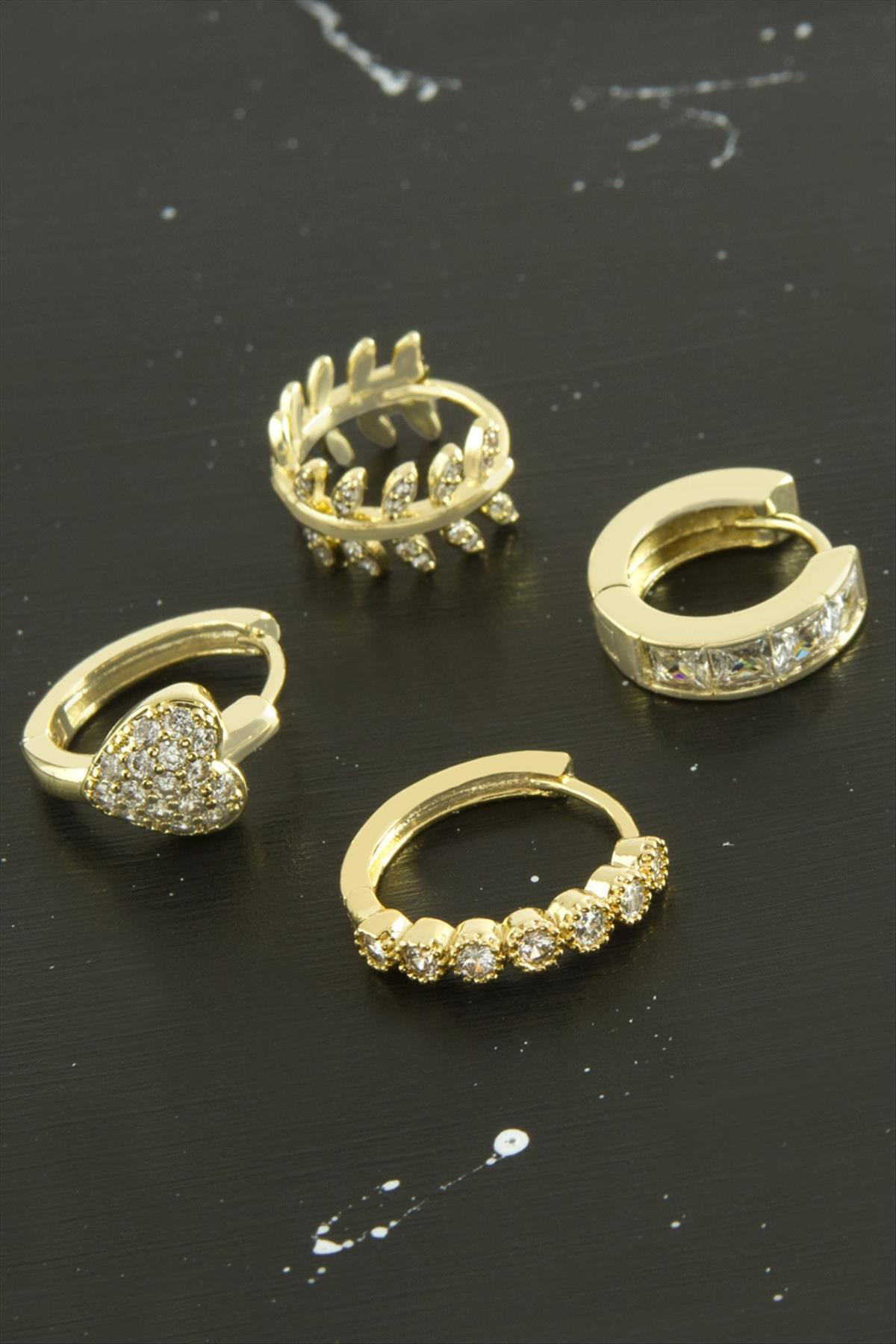 1595450739 Tragus Zirkon Taşlı Halka Piercing (205054) 1 Adet-Sar