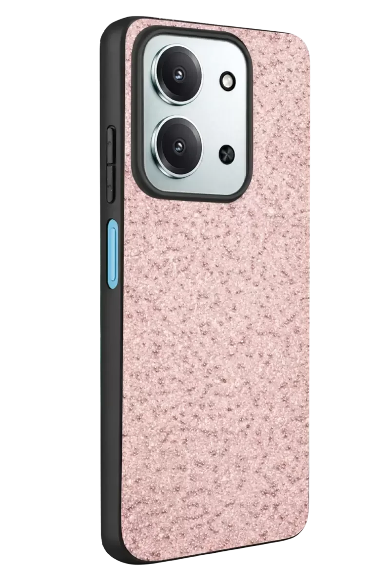 15C 4G Bright Simli Kapak - Pembe | Zarif Boncuk İşlemeli Telefon Kılıfı, Yüksek Koruma