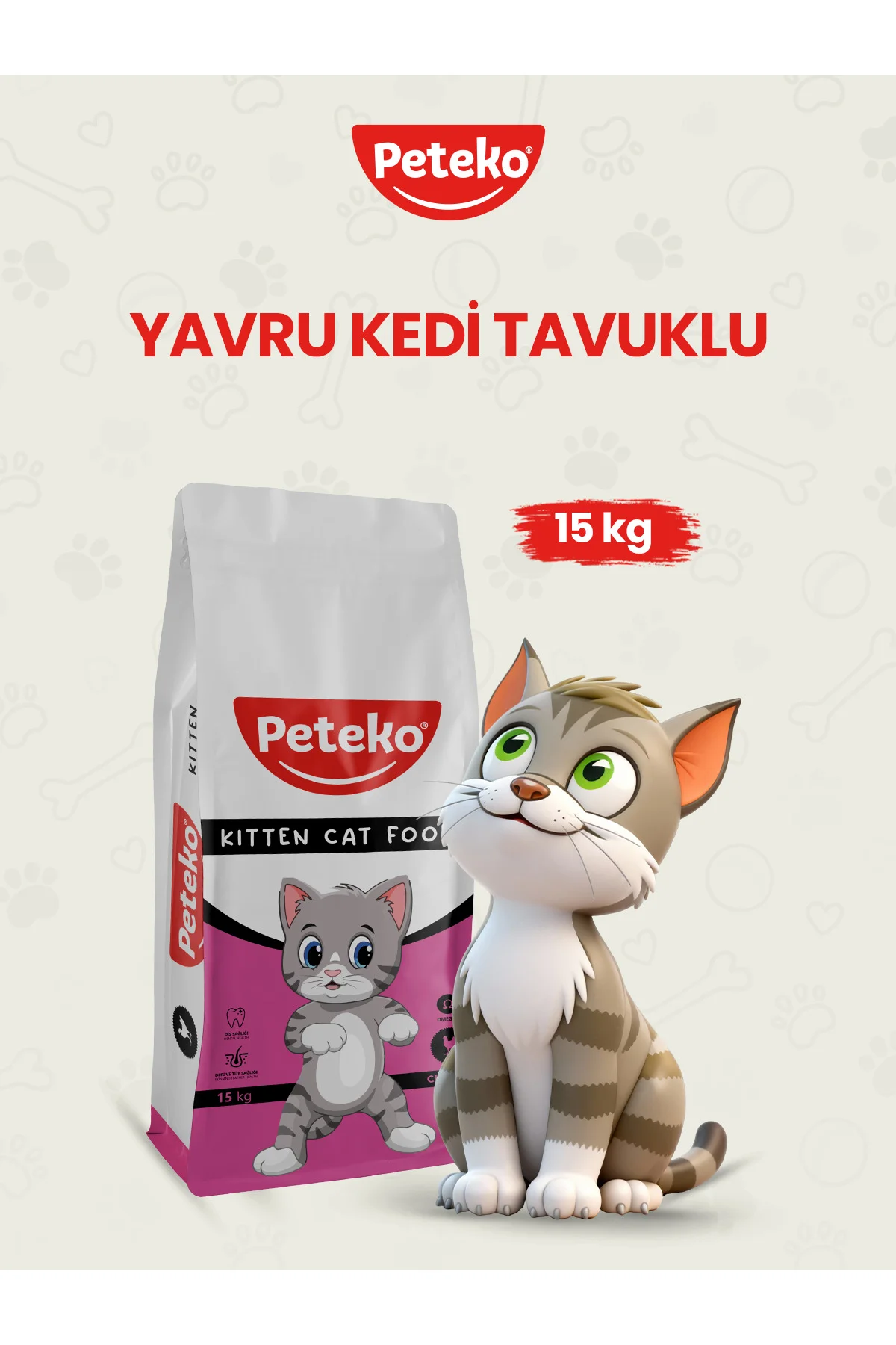 15kg kitten tavuklu kedi maması