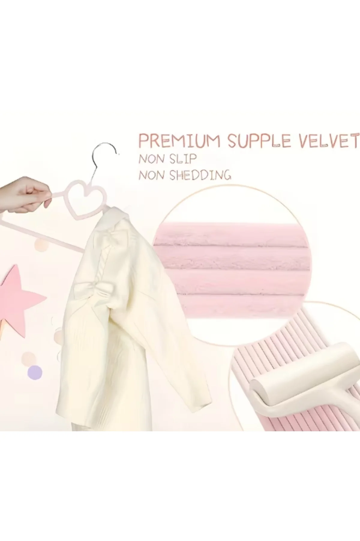 15'li Premium Çocuk Kadife Elbise Ve Pantolon Askısı Seti - Kaymaz Tasarım, Slim (Yer Tasarruflu) 15'li Premium Çocuk Kadife Elbise Ve Pantolon Askısı Seti - Kaymaz Tasarım, Slim (Yer Tasarruflu) - Görsel 3