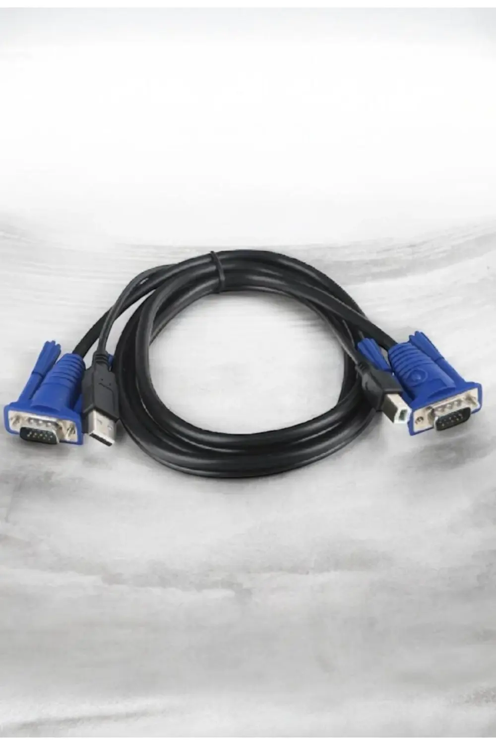 1.5m VGA Erkek–Erkek + USB + Printer KVM Switch Kablosu