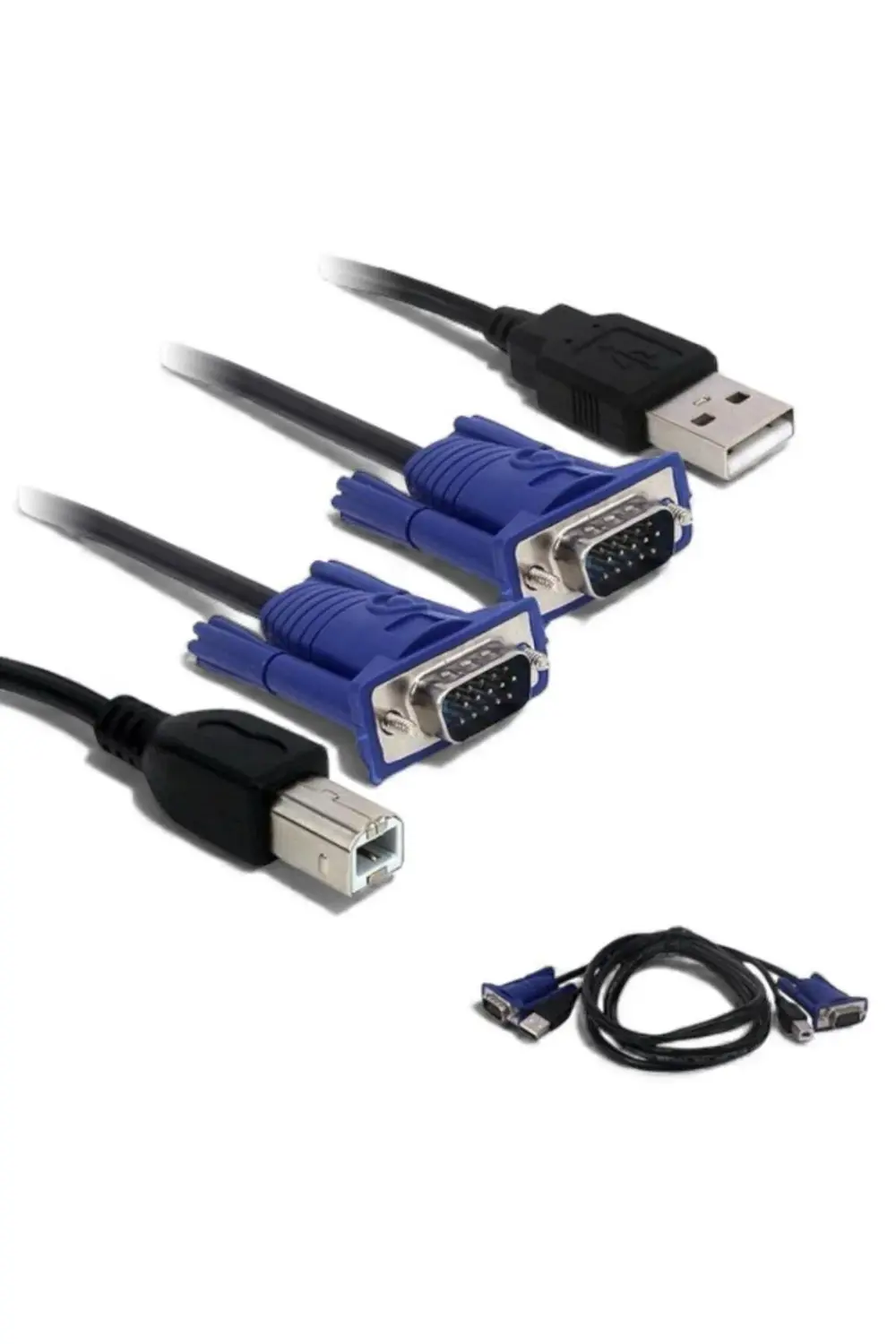 1.5m VGA Erkek–Erkek + USB + Printer KVM Switch Kablosu