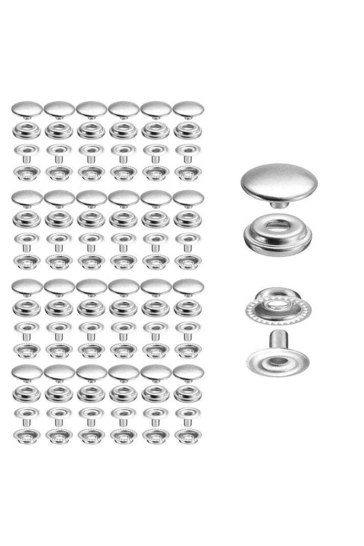 15mm (61 TİP) Paslanmaz Büyük Çıtçıt (KALIPSIZDIR) [nikel/gümüş R