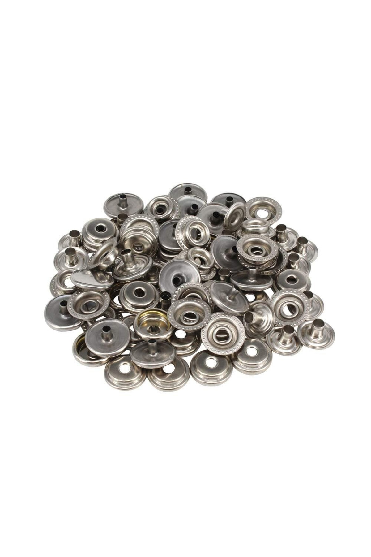 Tuhafiyecimiz 15Mm (61 Tip) Paslanmaz Büyük Çıtçıt (Kalipsizdir) [Nikel/Gümüş R