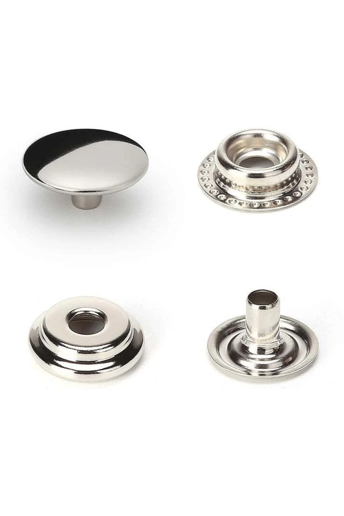 15mm (61 TİP) Paslanmaz Büyük Çıtçıt (KALIPSIZDIR) [nikel/gümüş R