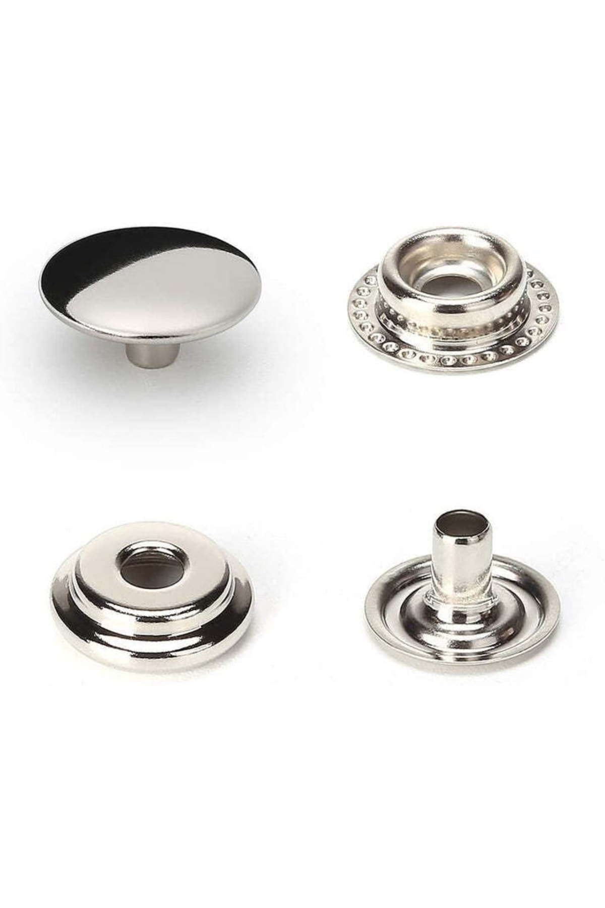 Tuhafiyecimiz 15Mm (61 Tip) Paslanmaz Büyük Çıtçıt (Kalipsizdir) [Nikel/Gümüş R