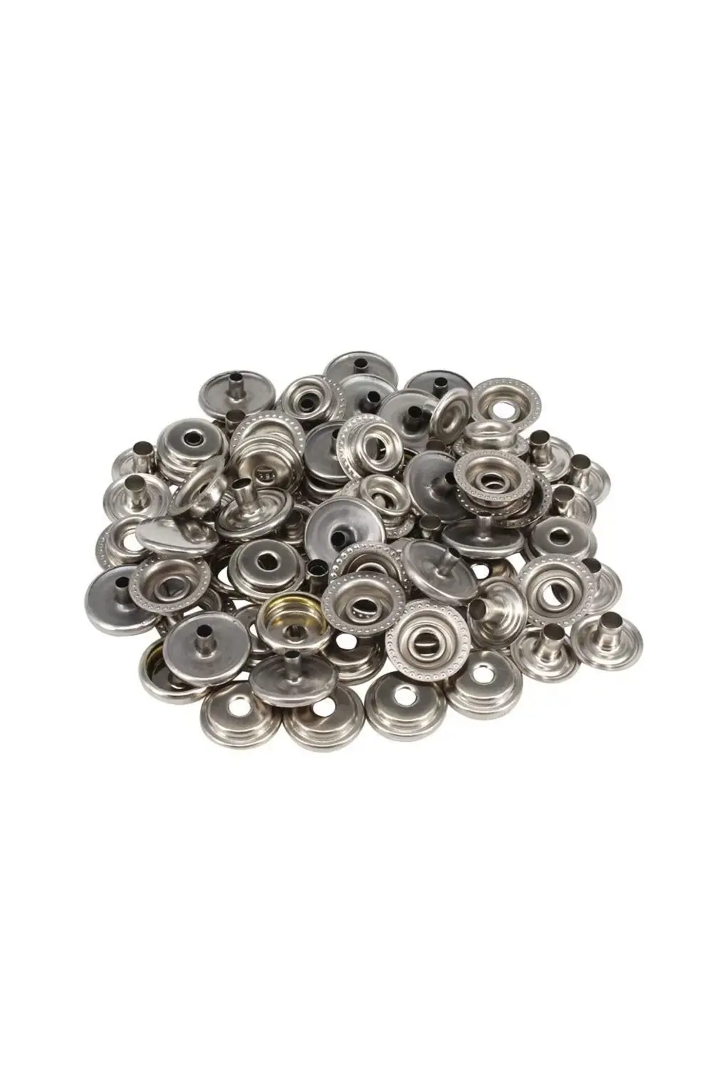 Tuhafiyecimiz 15Mm (61 Tip) Paslanmaz Büyük Çıtçıt (Kalipsizdir) [Nikel/Gümüş R