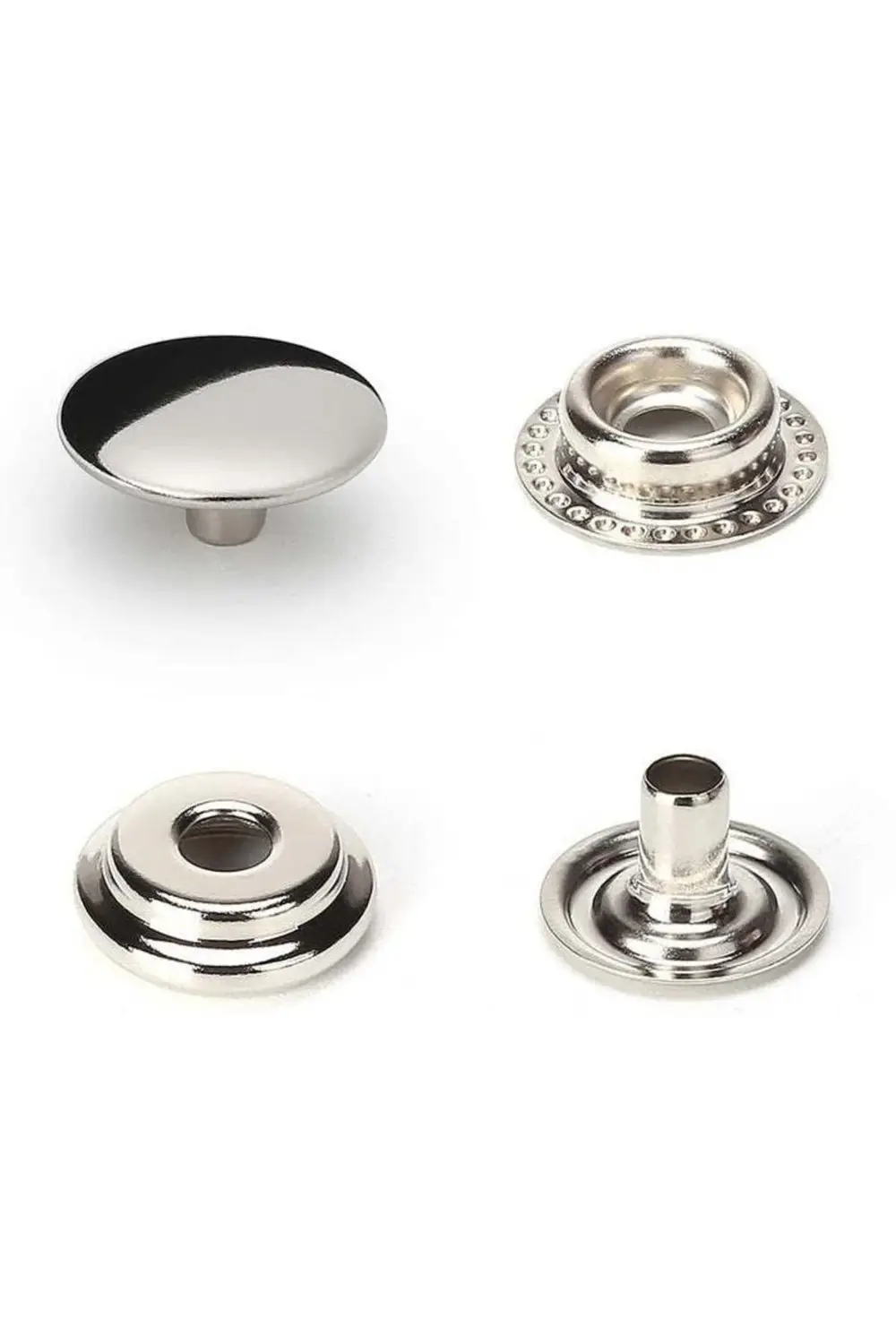 Tuhafiyecimiz 15Mm (61 Tip) Paslanmaz Büyük Çıtçıt (Kalipsizdir) [Nikel/Gümüş R