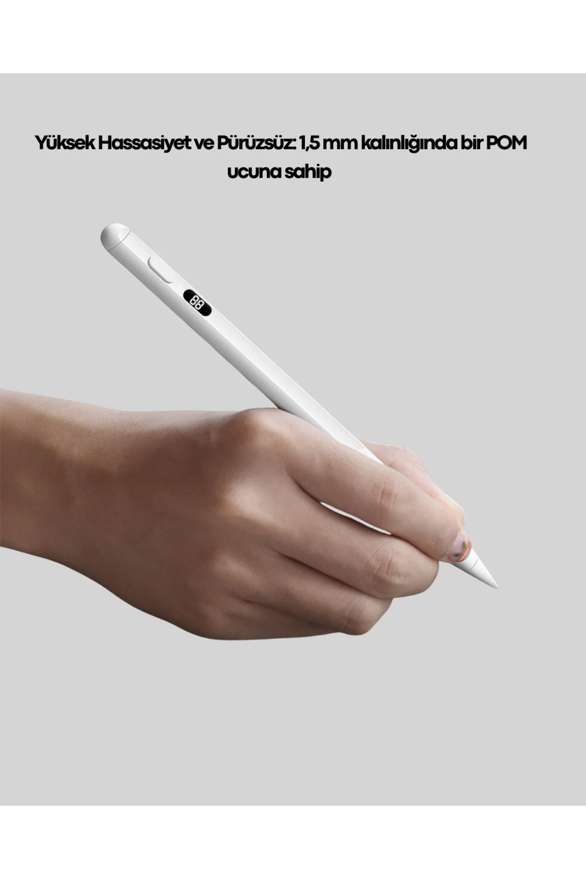1.5mm Hassas Uçlu iPad Kalemi Şarjlı Type-C Ultra Hassas Stylus P
